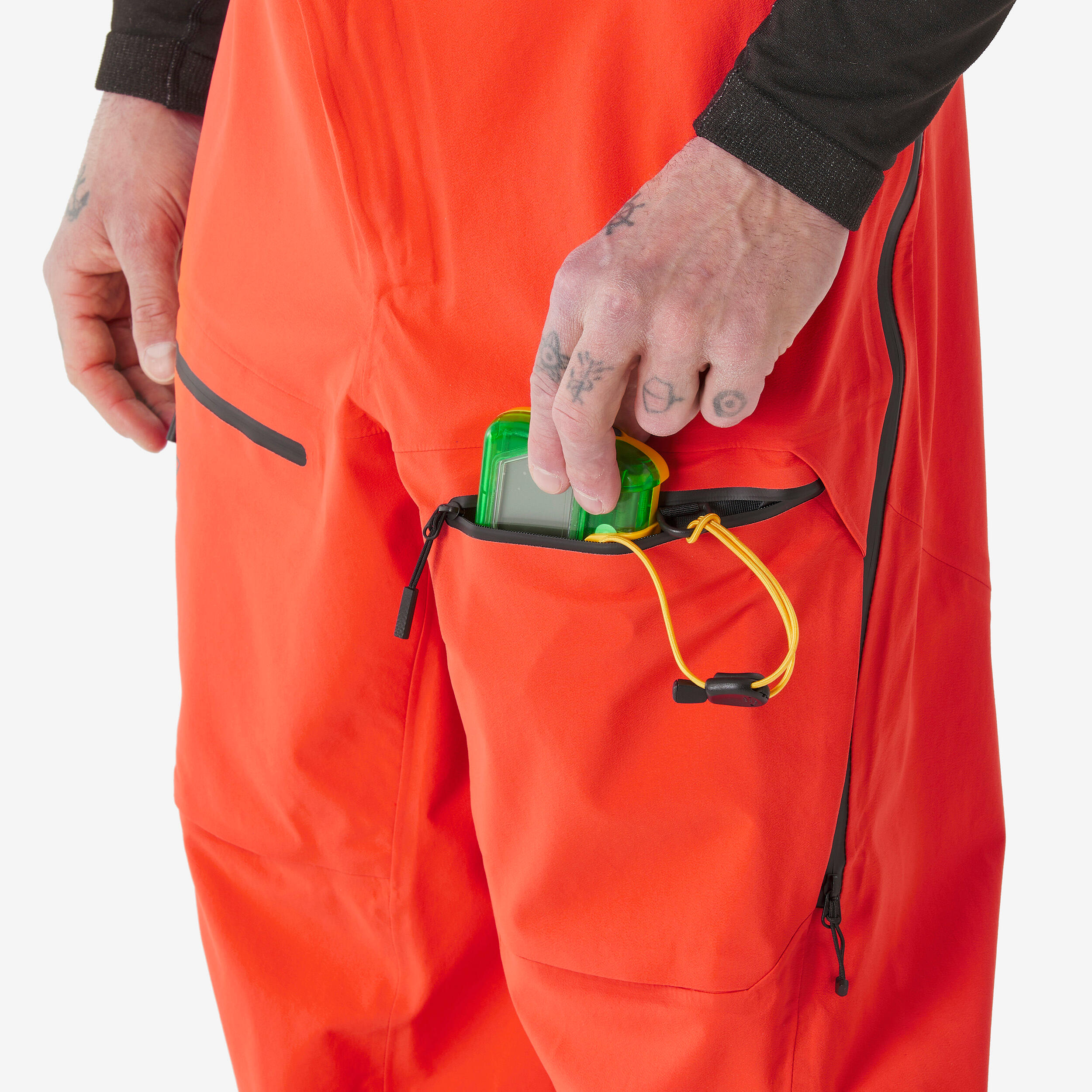 Pantalon de ski freeride imperméable homme, FR900 orange 7/12