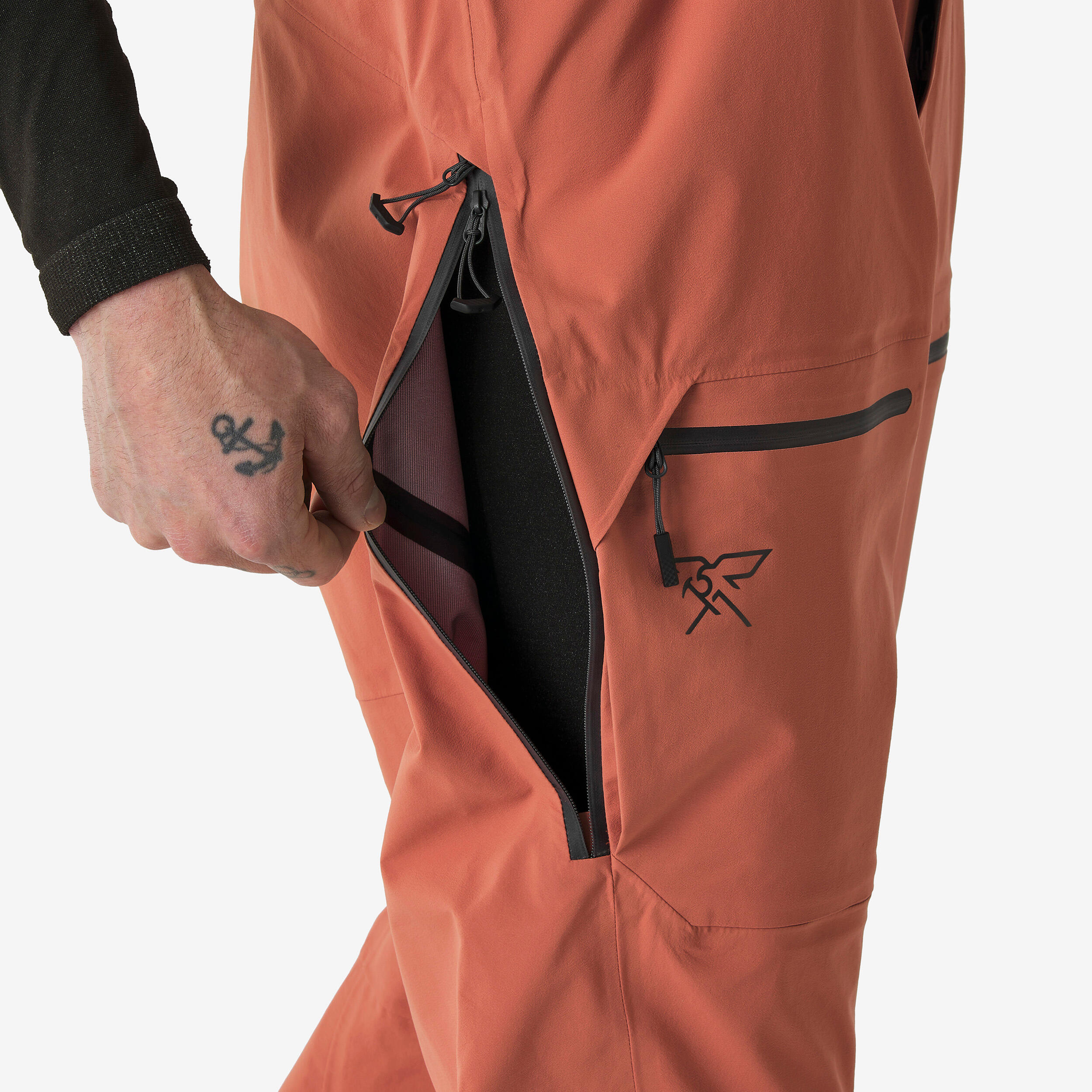 Men’s Waterproof Freeride Ski Trousers, FR900 - Brown