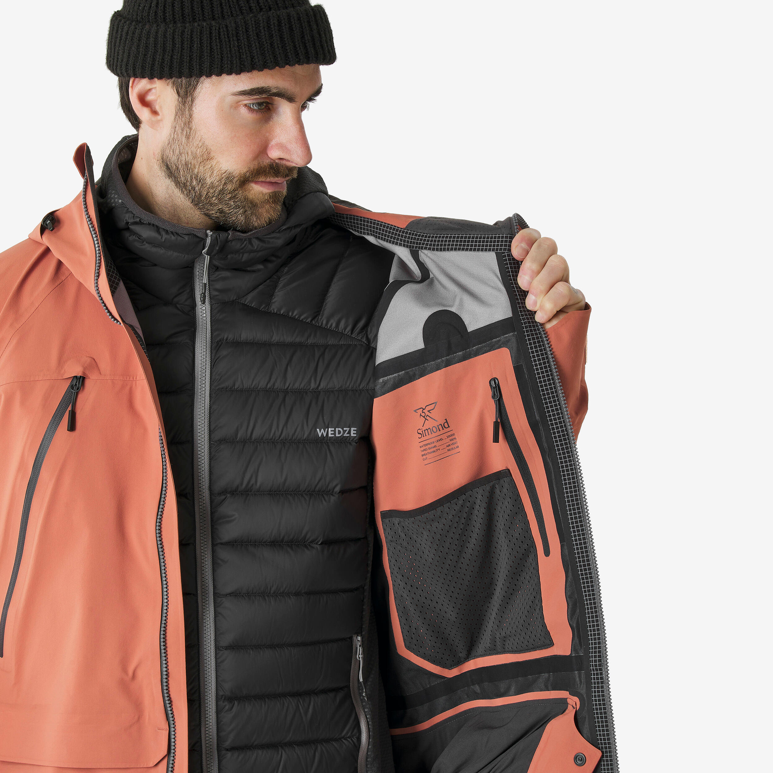 Manteau de ski hors-piste imperméable homme, FR 900 8/12