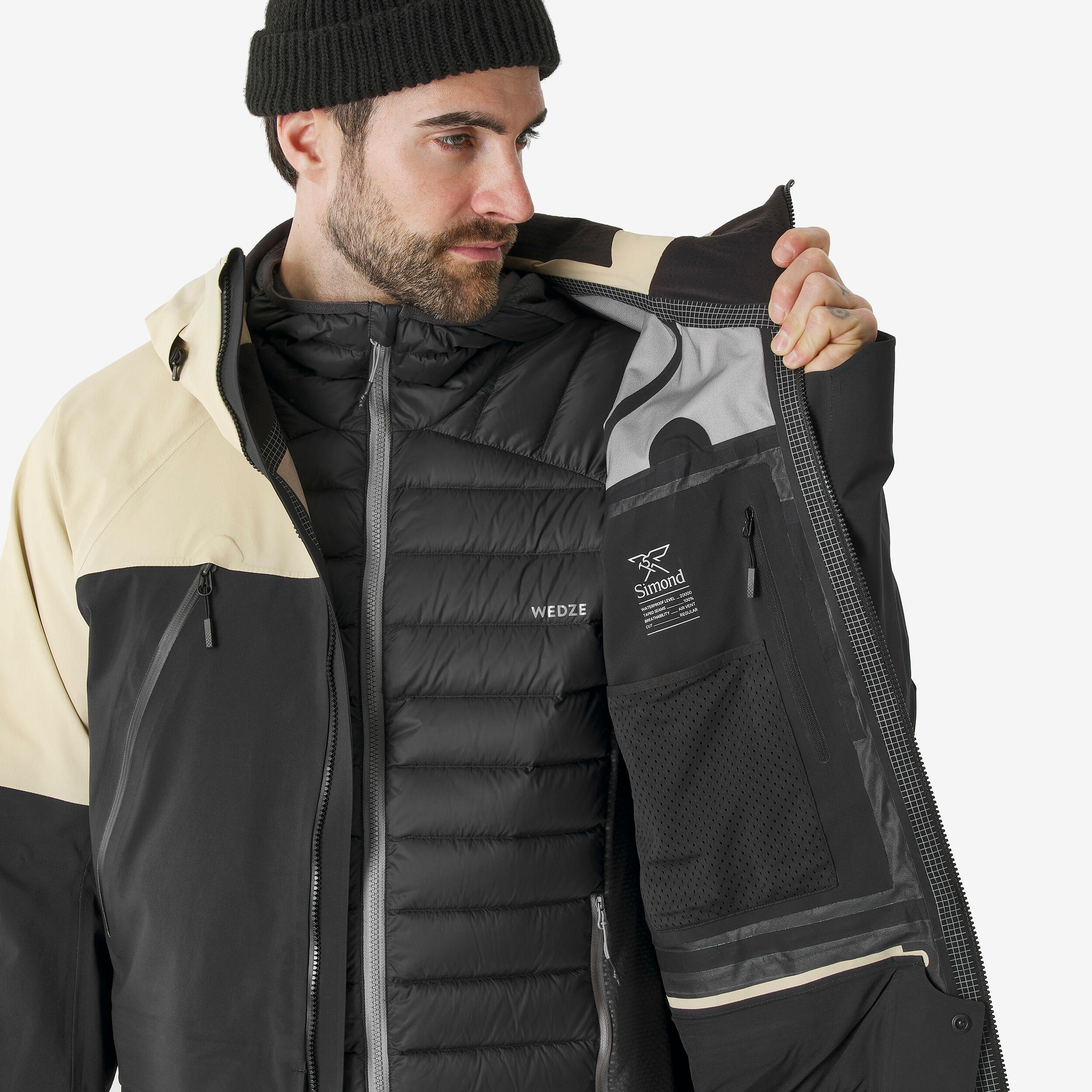 Manteau de ski hors-piste imperméable homme, FR 900 8/11