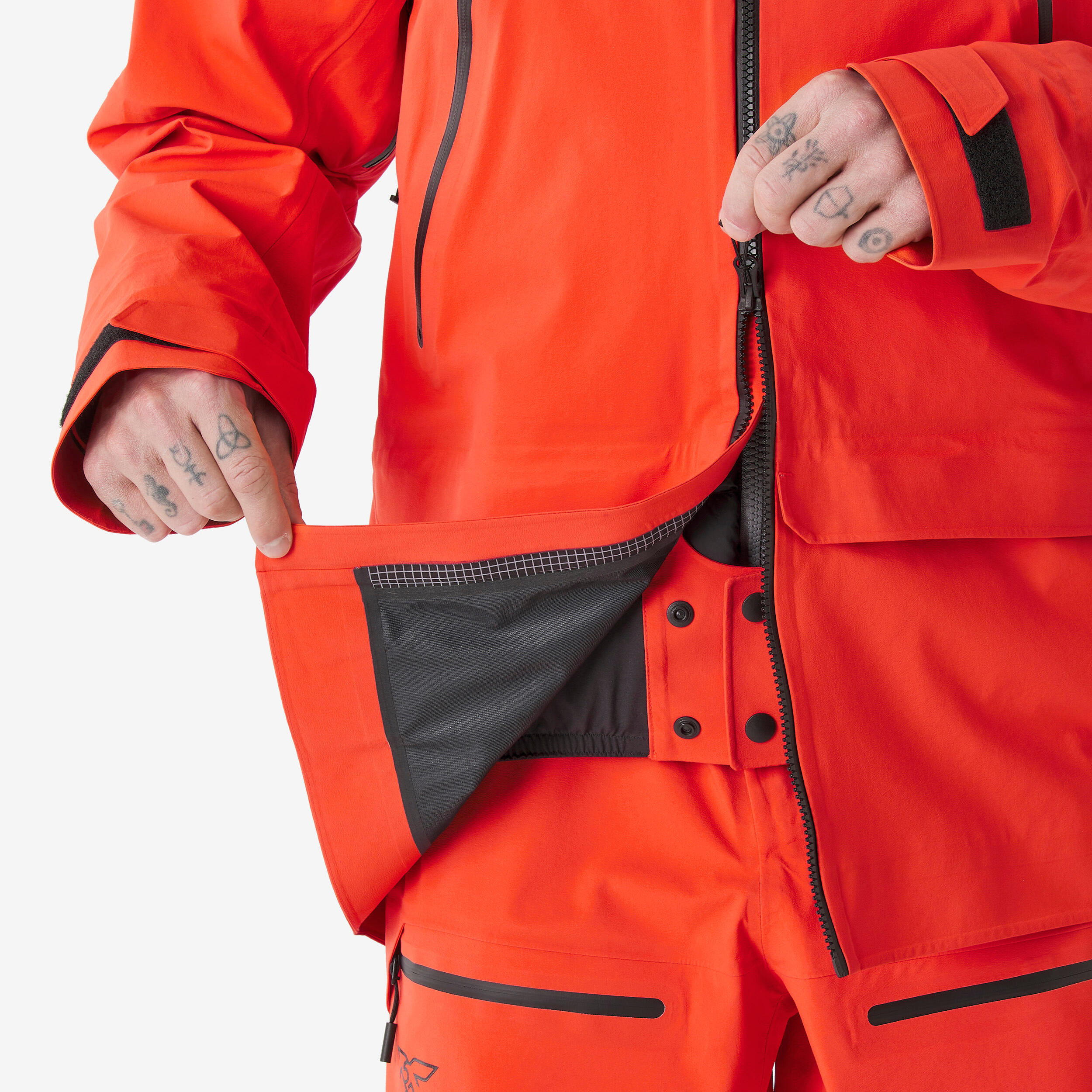 Men’s waterproof Freeride ski jacket, FR900 - Orange