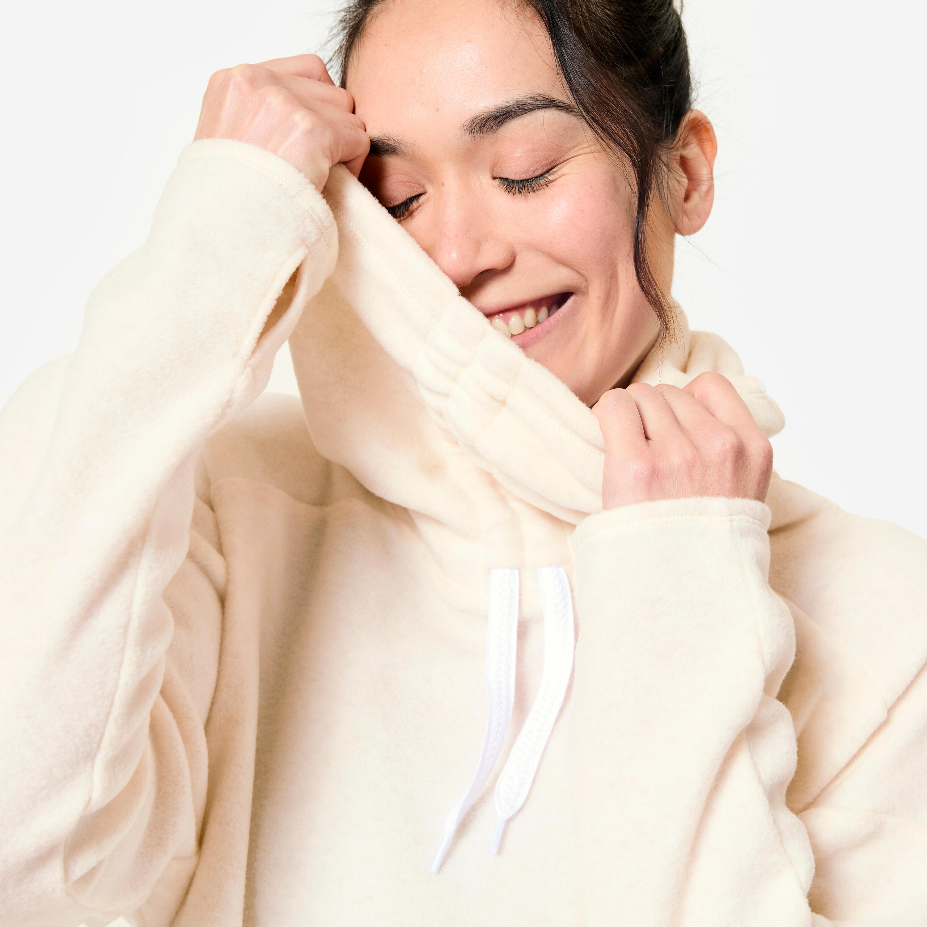Sudadera Polar Yoga/Relajación Mujer Beis 3/10