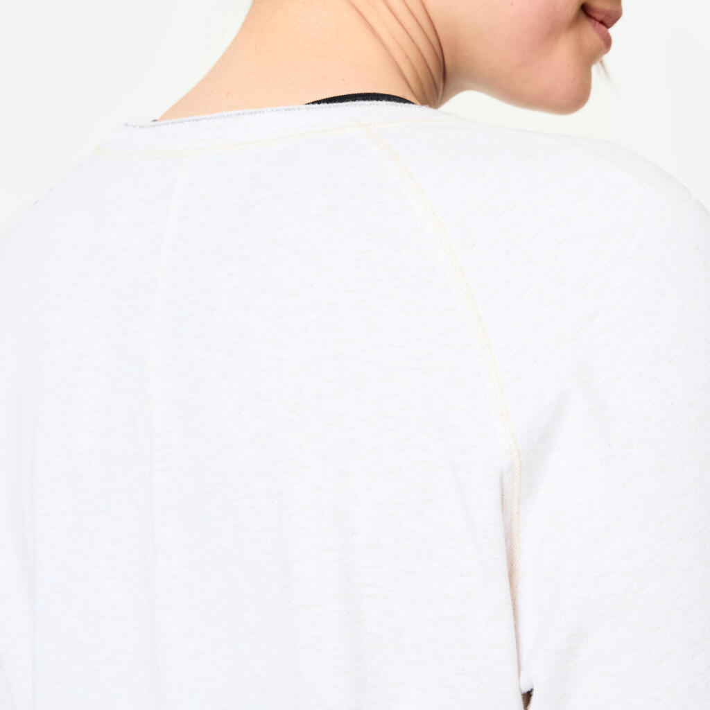 Langarmshirt sanftes Yoga Baumwolle - schwarz
