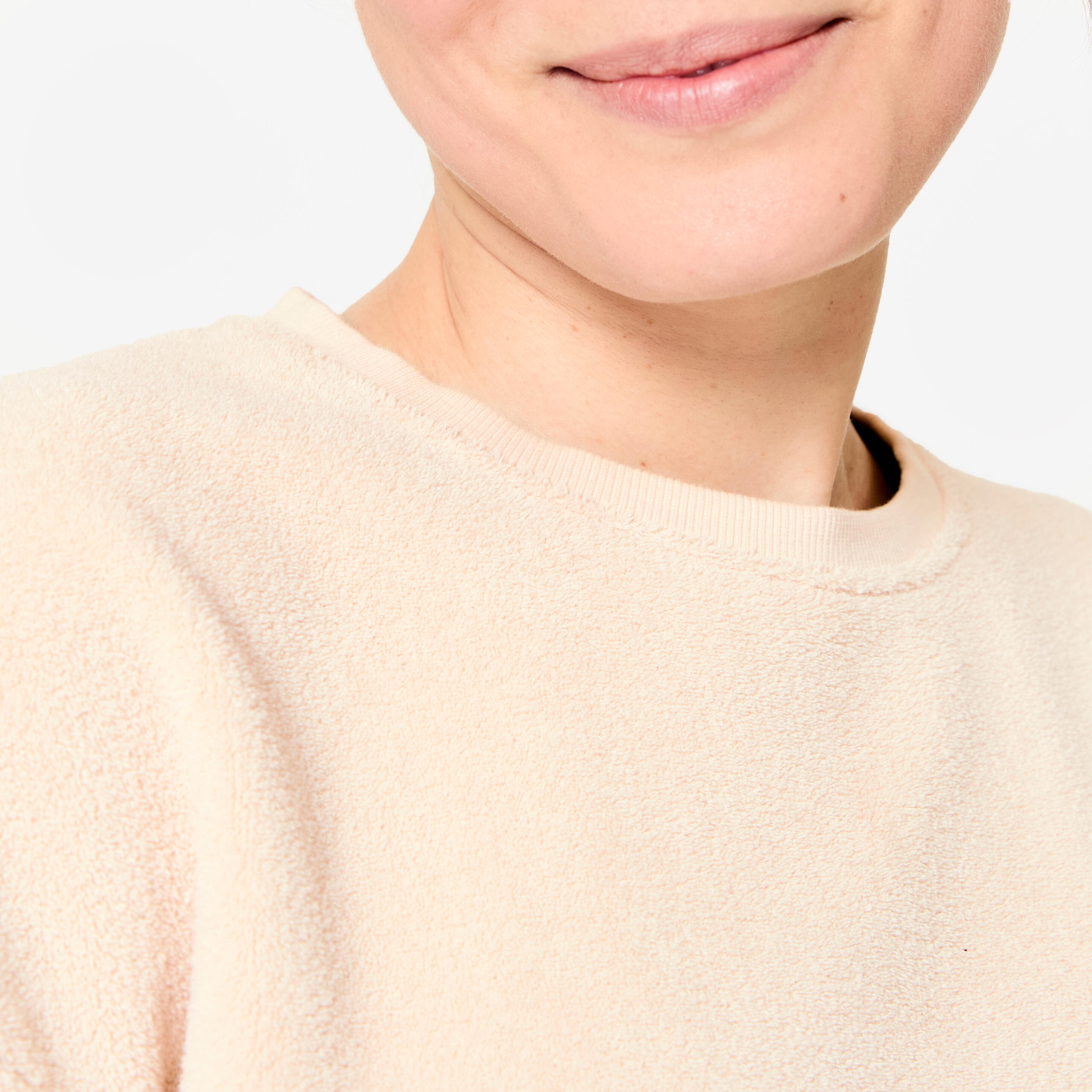 Fleece sweater voor yoga en meditatie Cocoon beige 5/8