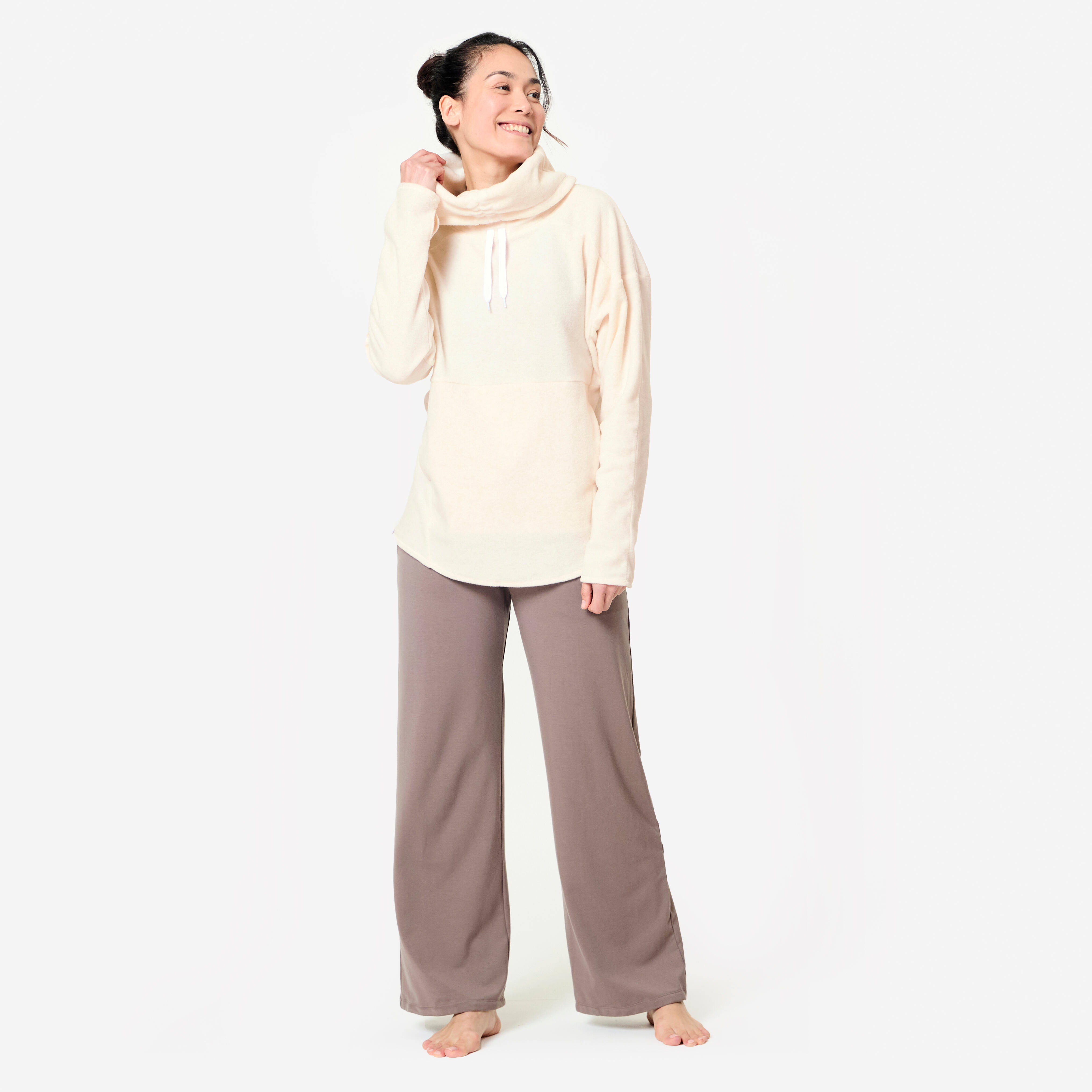 Women's High Collar Yoga Fleece Sweatshirt - KIMJALY