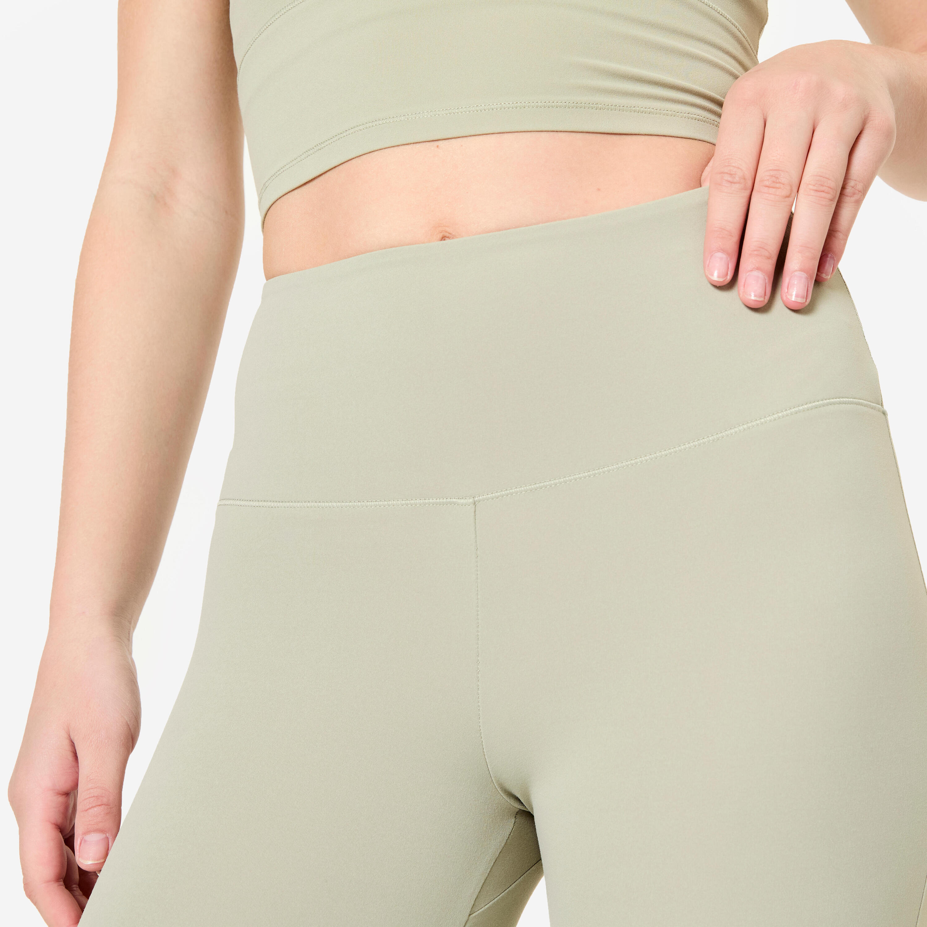 Legging de yoga/pilates flare femme, breathe vert sauge 5/9