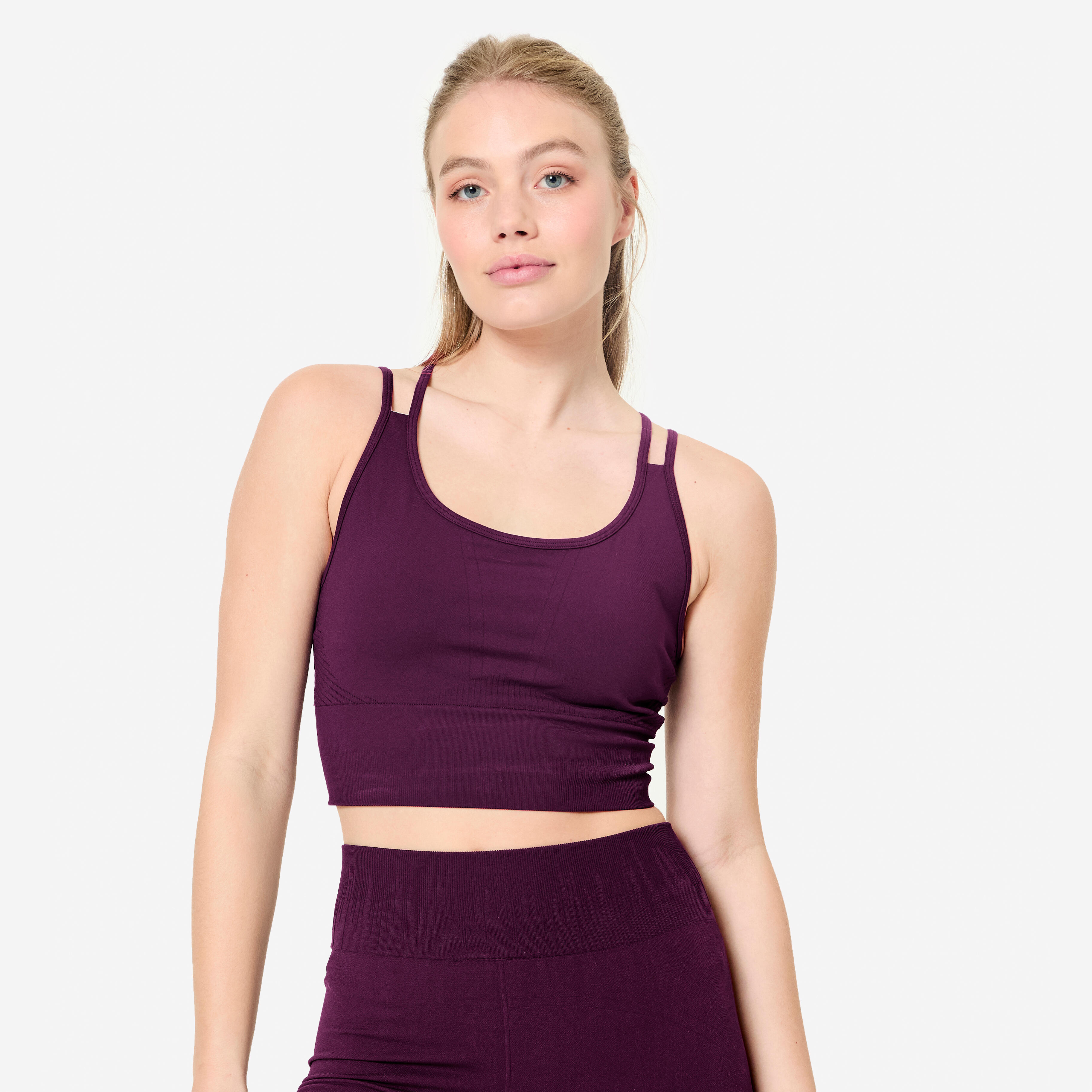 Brassière crop bretelles maintien léger Femme DECATHLON - vue 3