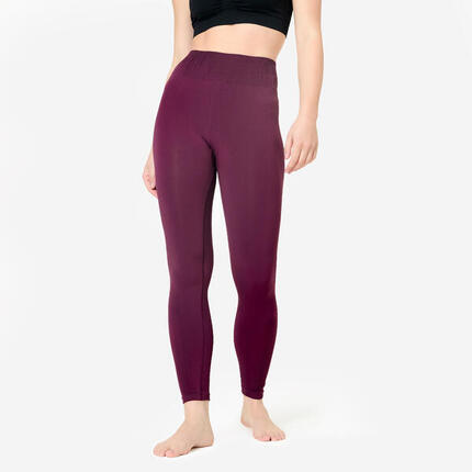 Legging long yoga effet seconde peau taille haute, rose cendré