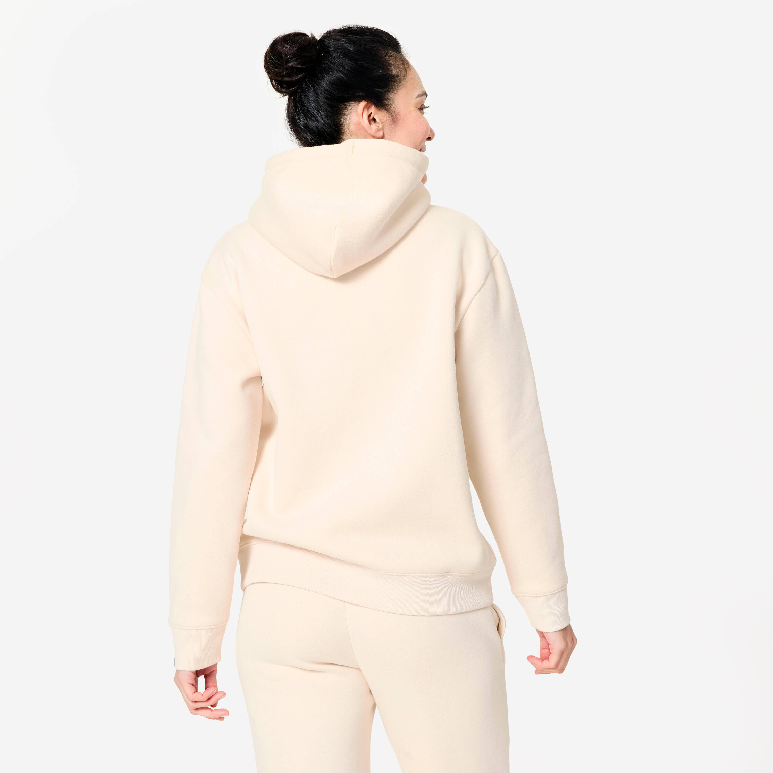Women's Fitness warm Hoodie, cream beige -  5