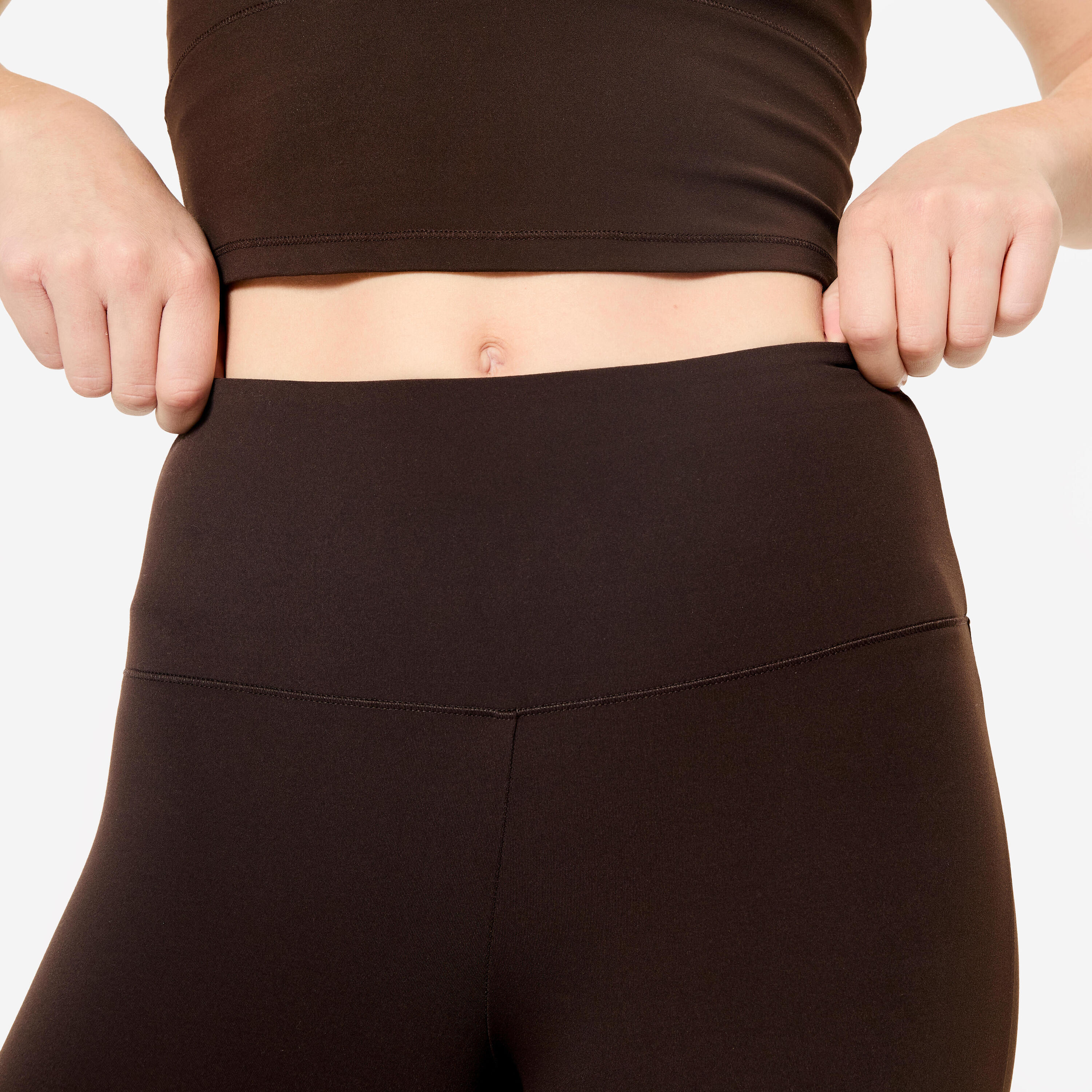 Legging flare de yoga et Pilates extensible et doux, Breathe marron 5/9