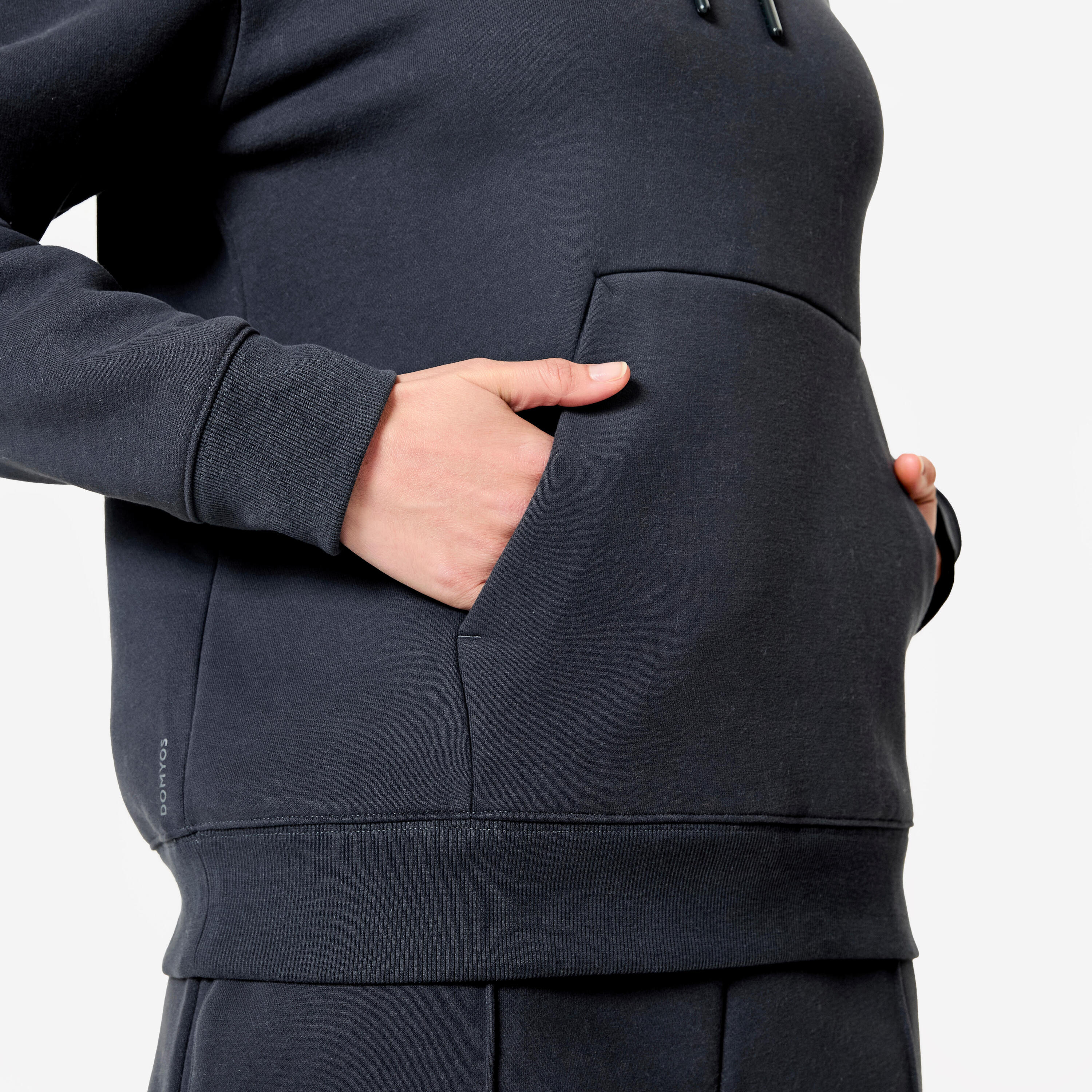 Warme fitnesshoodie voor dames grijs 3/8
