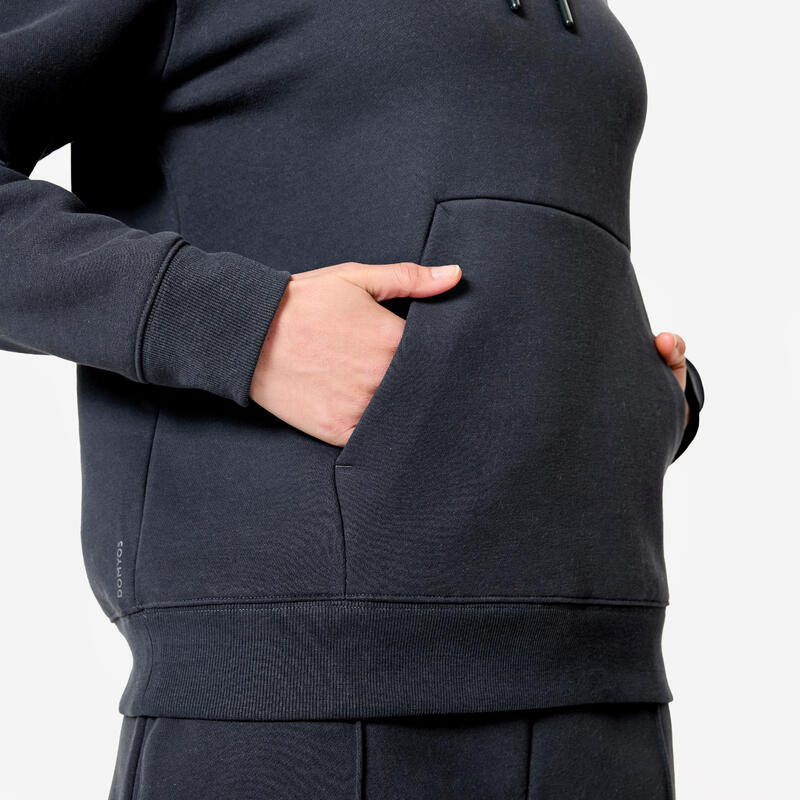 Hanorac călduros cu glugă Fitness Gri Damă
