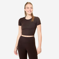 T-shirt Yoga e Pilates Extensível e Suave Breathe Castanho