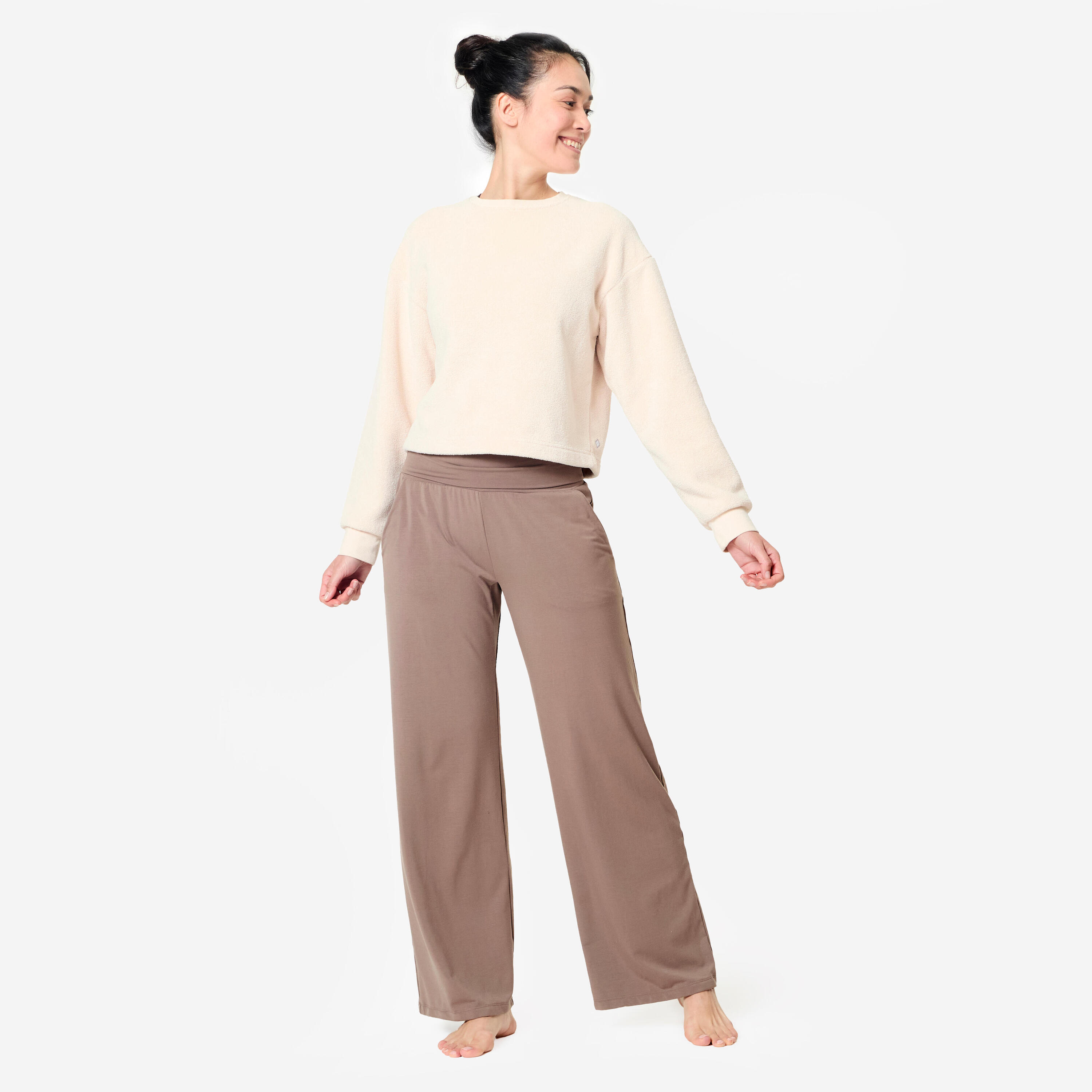 Pantalon yoga doux cocoon marron 2/10