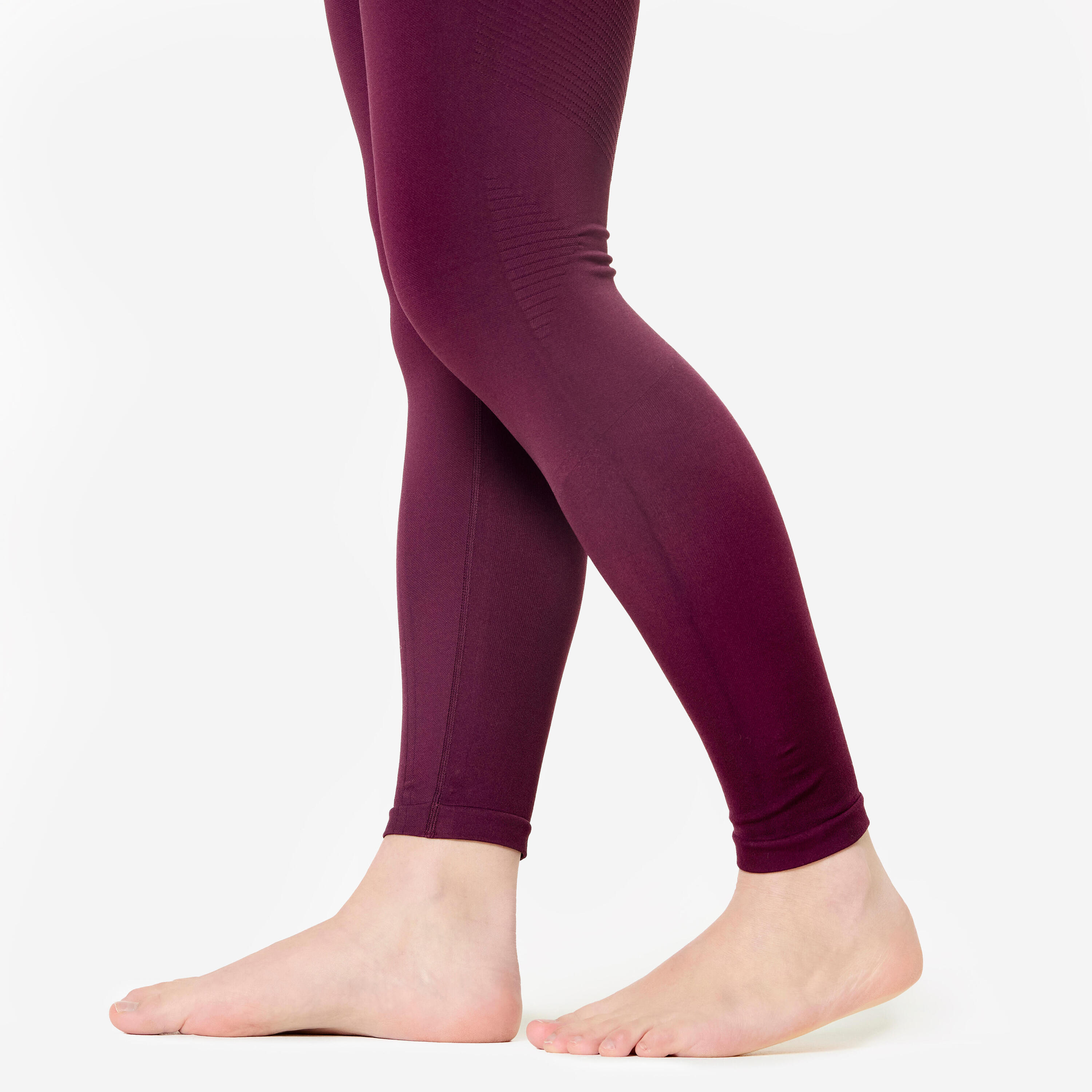 Legging long yoga effet seconde peau taille haute, noir 6/9