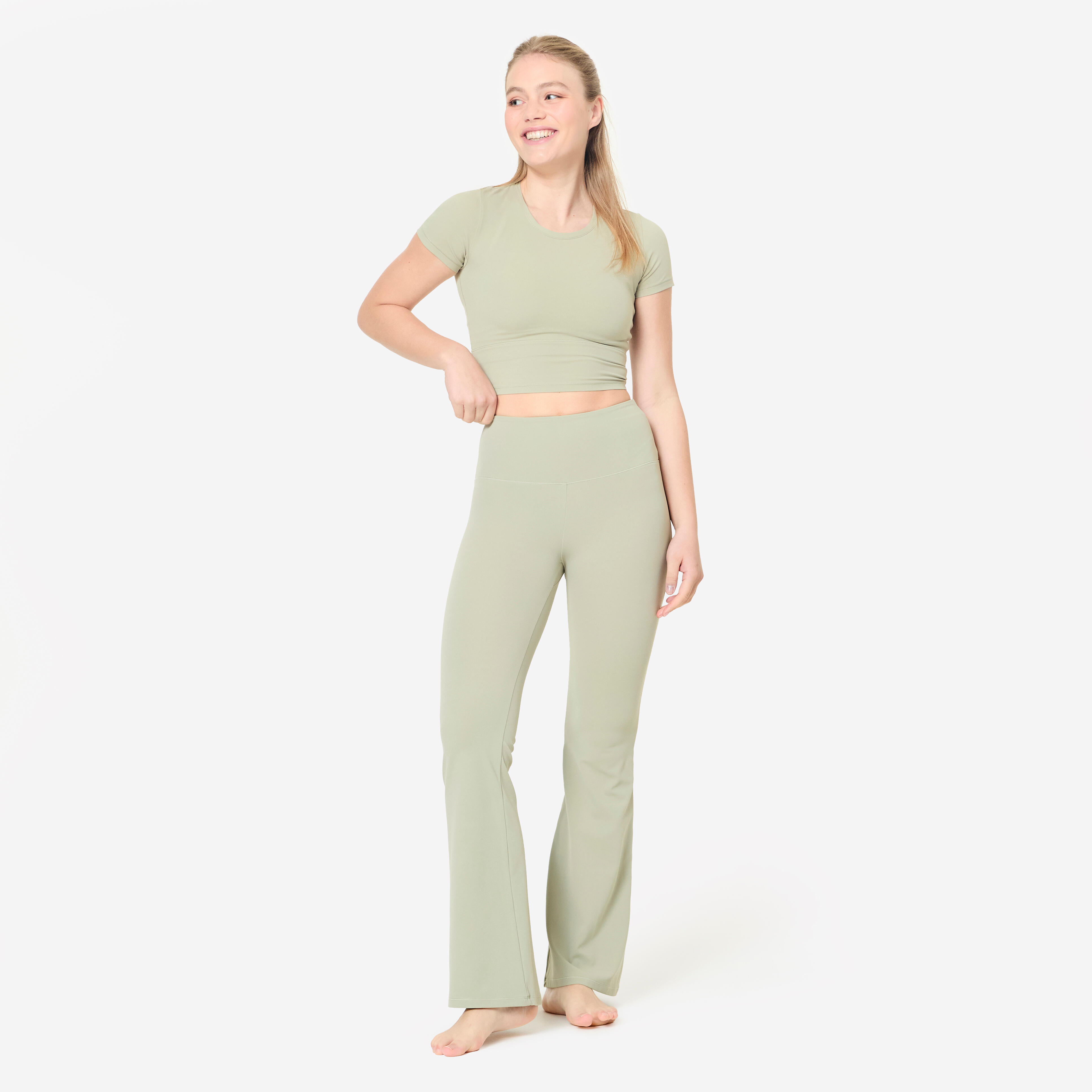 T-shirt de yoga et de pilates extensible et doux, Breathe - DOMYOS