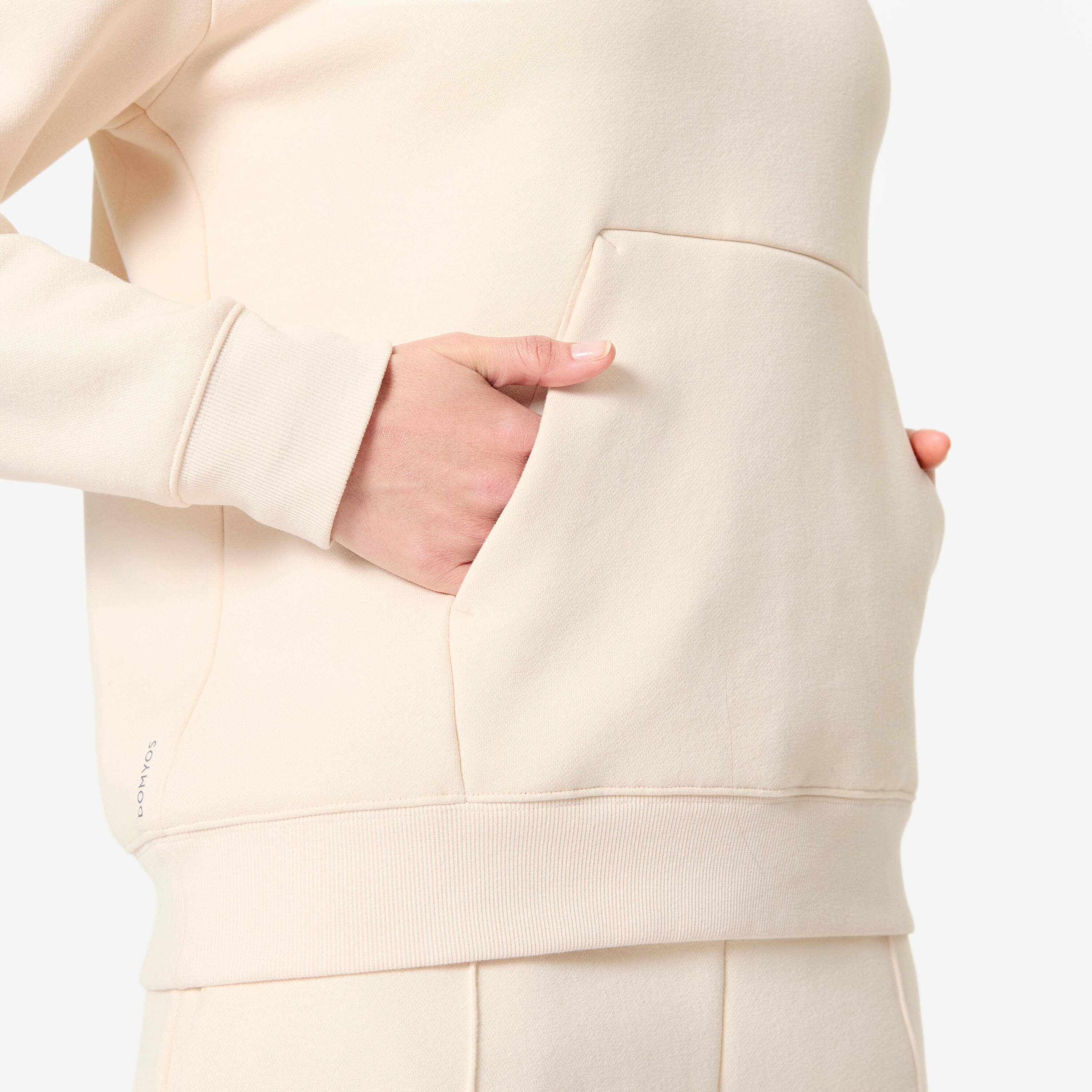 Women's Fitness warm Hoodie, cream beige -  4