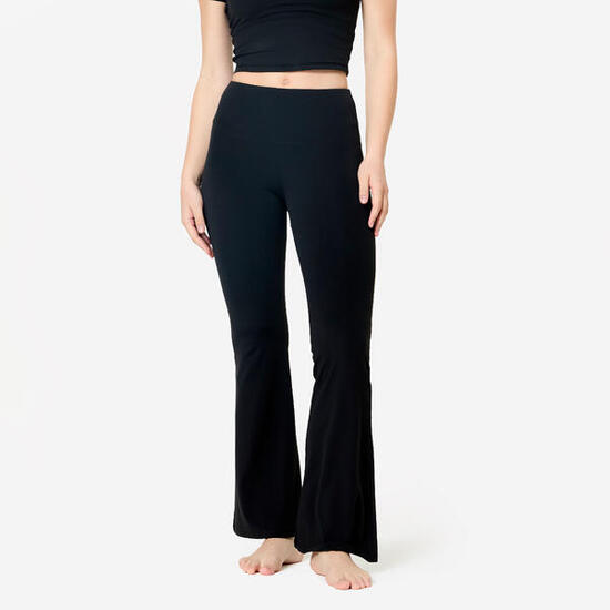 Legging flare de yoga et Pilates extensible et doux, Breathe noir