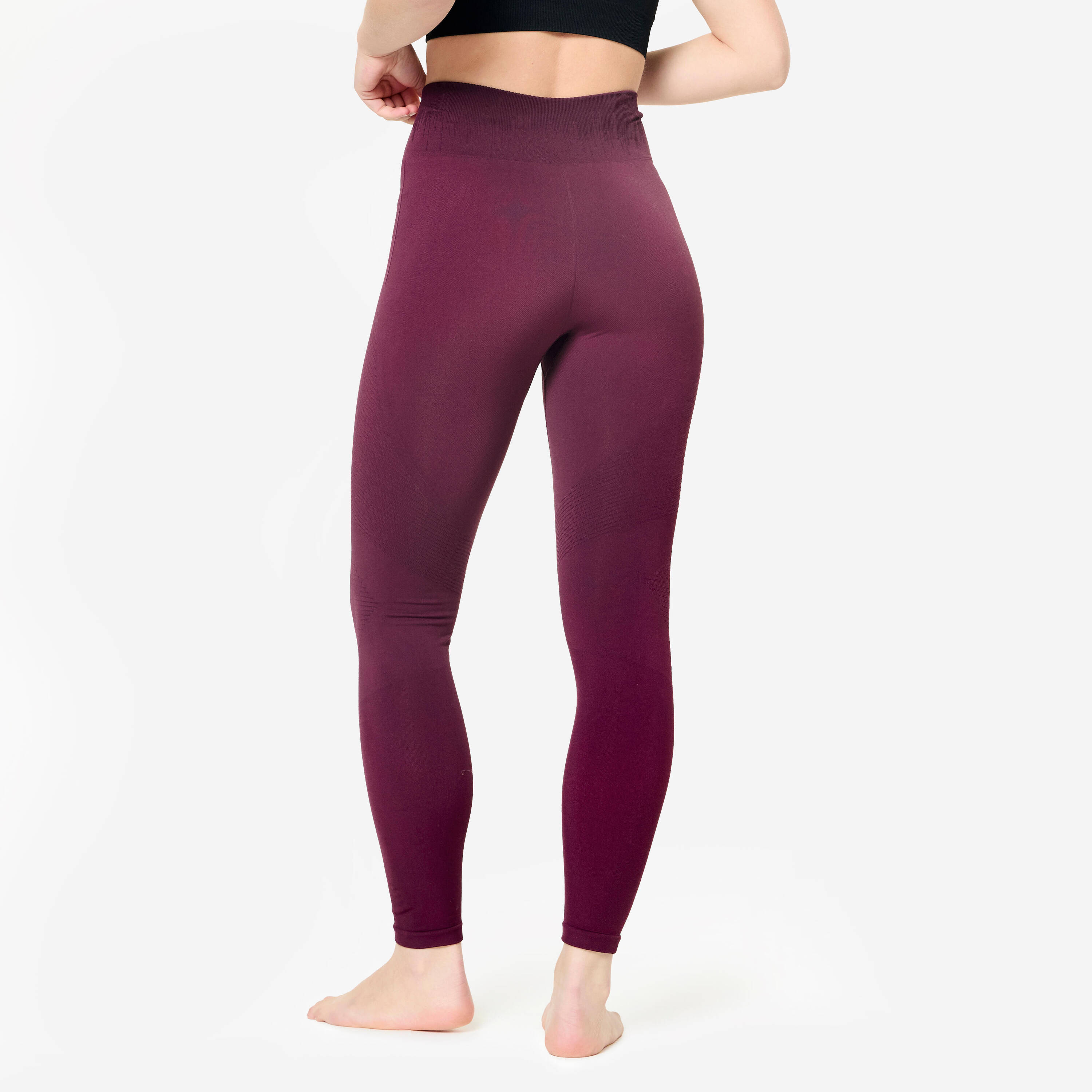 High-Waisted Second-Skin Long Yoga Leggings - Black -  5