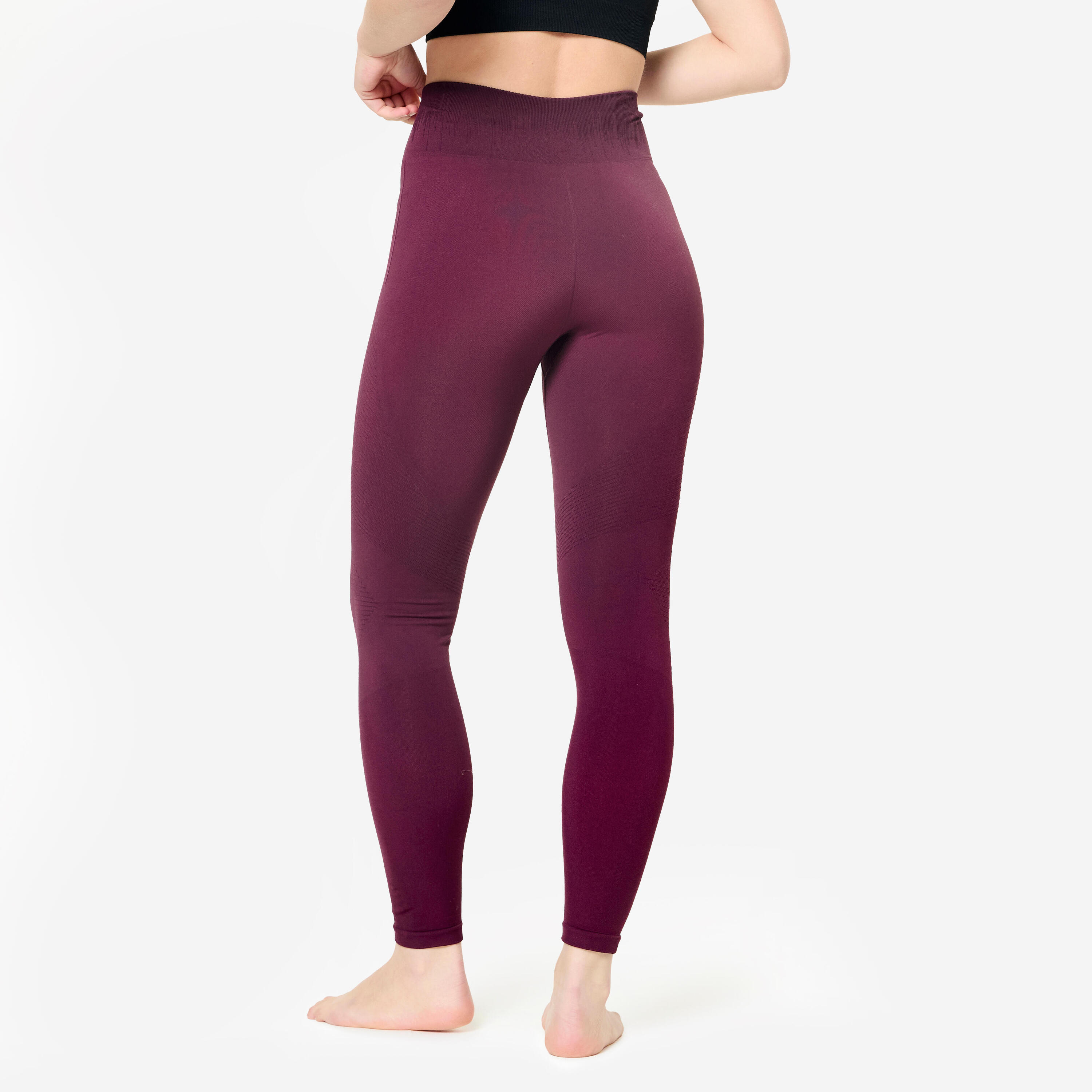 Legging long yoga effet seconde peau taille haute, noir 4/9