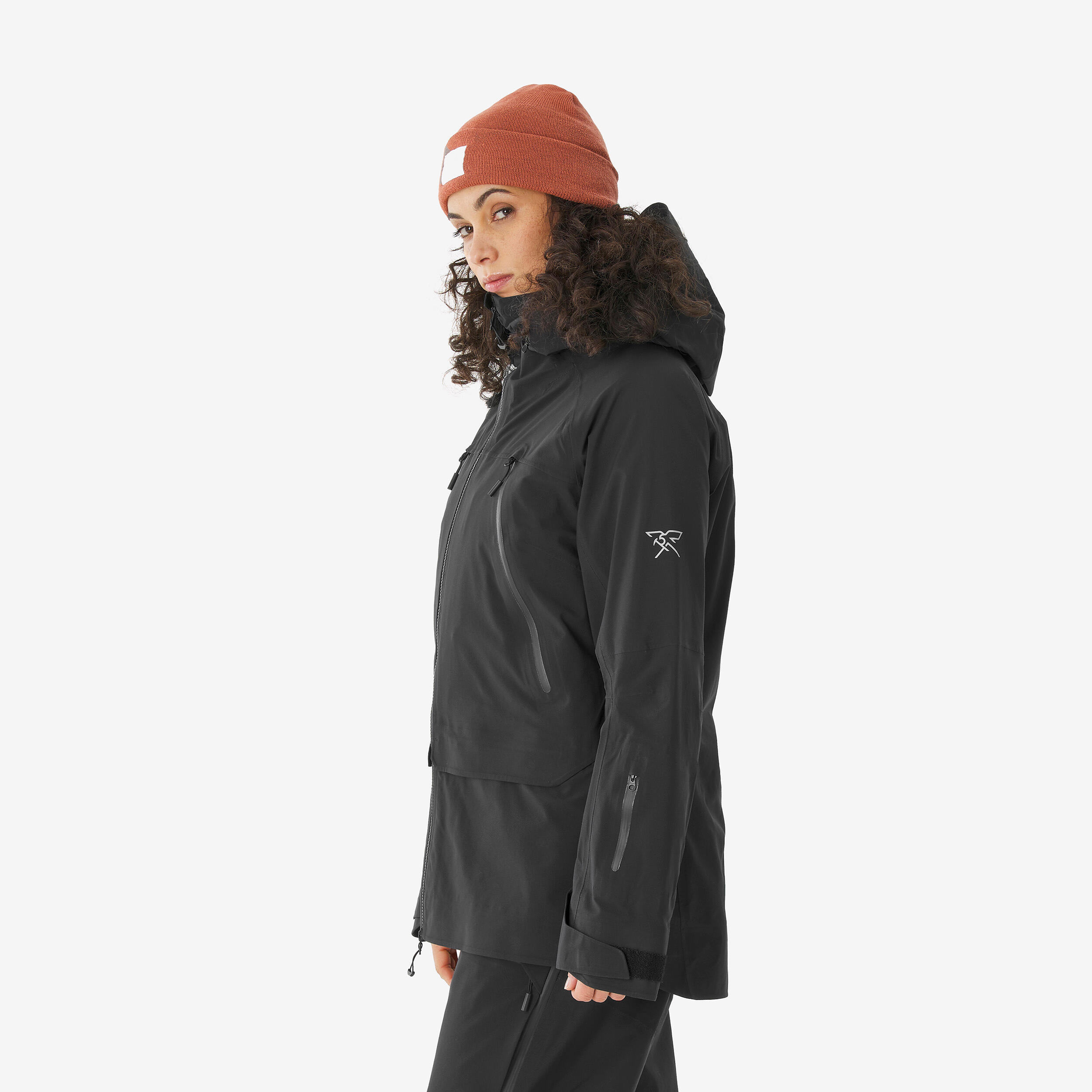 Women's Waterproof Freeride Ski Jacket FR900 - Black
