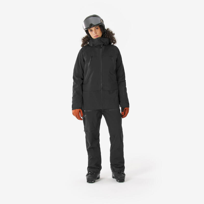 Pantalon schi freeride impermeabil FR900 negru damă 