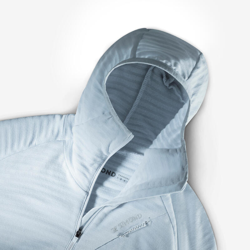 Pull technique à capuche en laine mérinos femme - ALPINISM