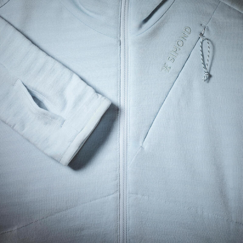 Pull technique à capuche en laine mérinos femme - ALPINISM