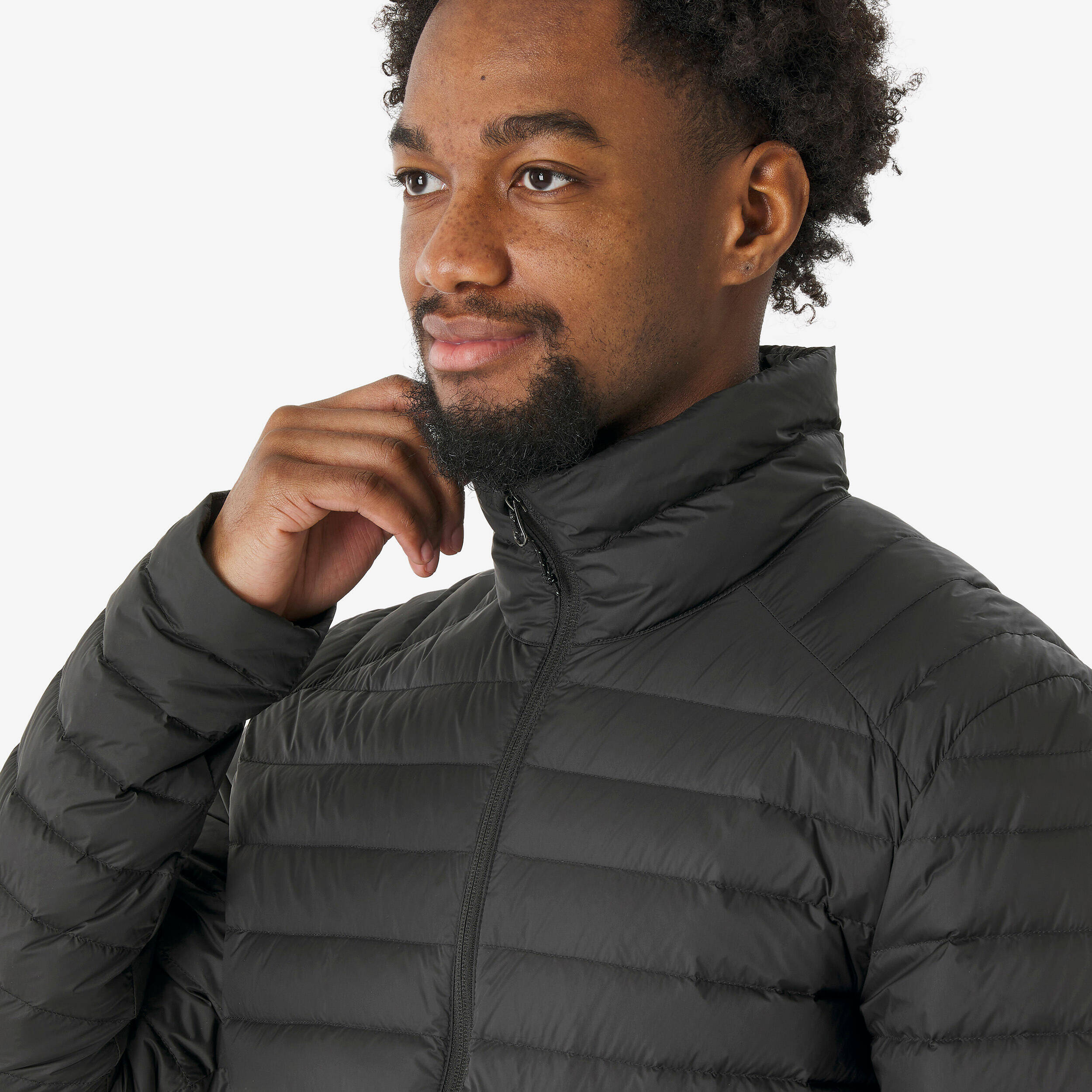 Men’s 90% recycled down trekking jacket -3°C, MT100 - Black -  5