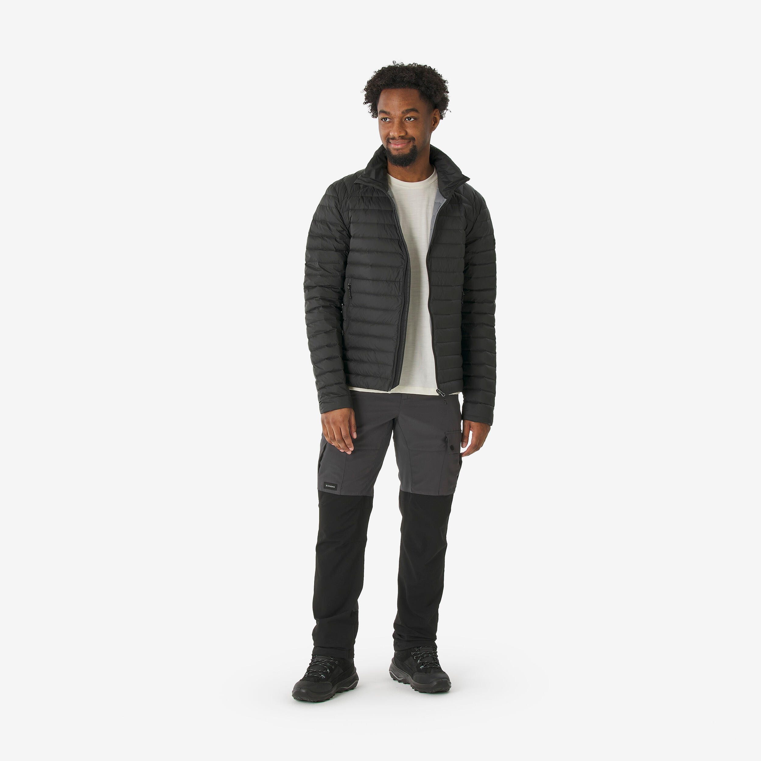 Men’s recycled trekking down jacket -3°C, MT100 - Black