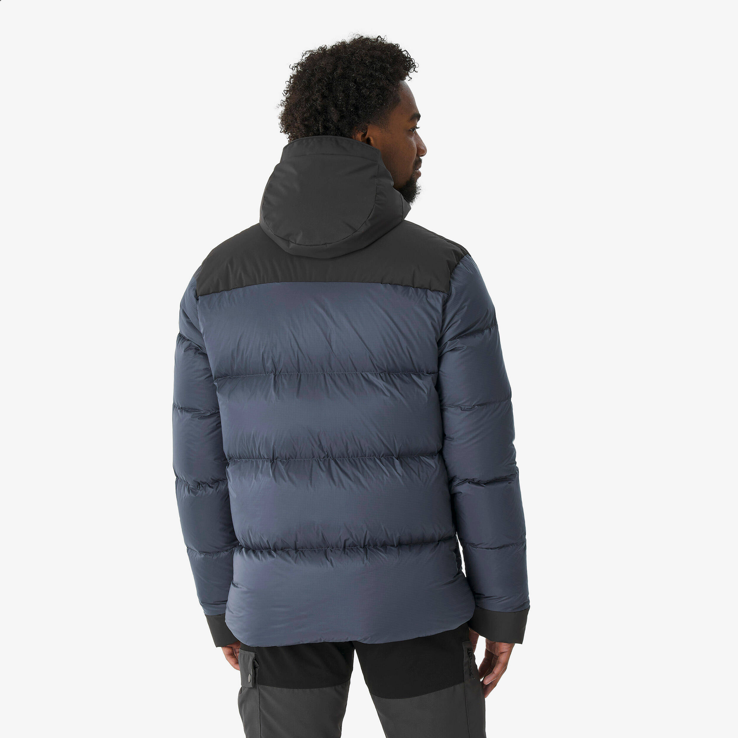 Men’s Hooded Down Jacket -20°C, MT900 - Grey -  3