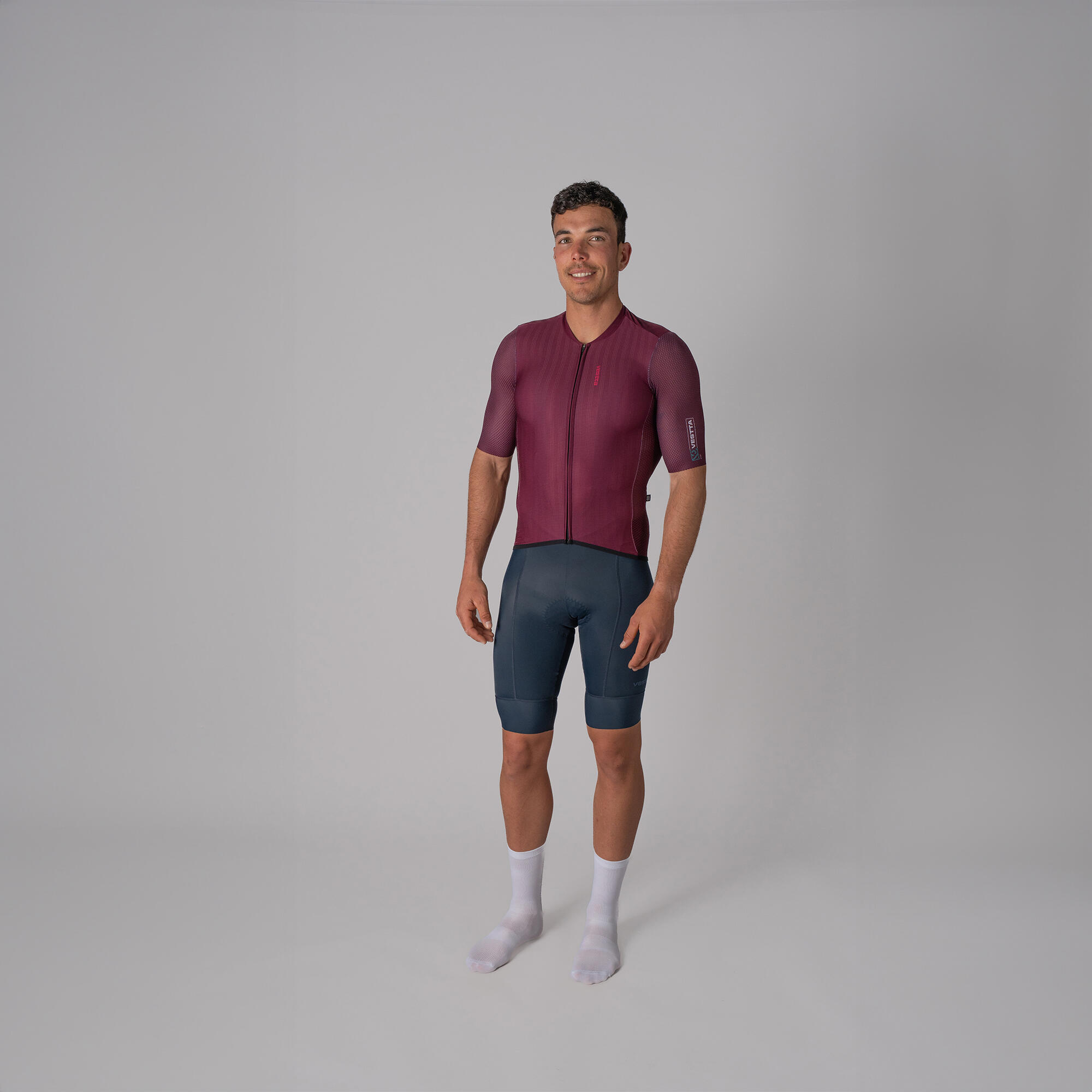 Maillot ciclismo manga corta Vestta Pro Plus Ruby burdeos 2/8