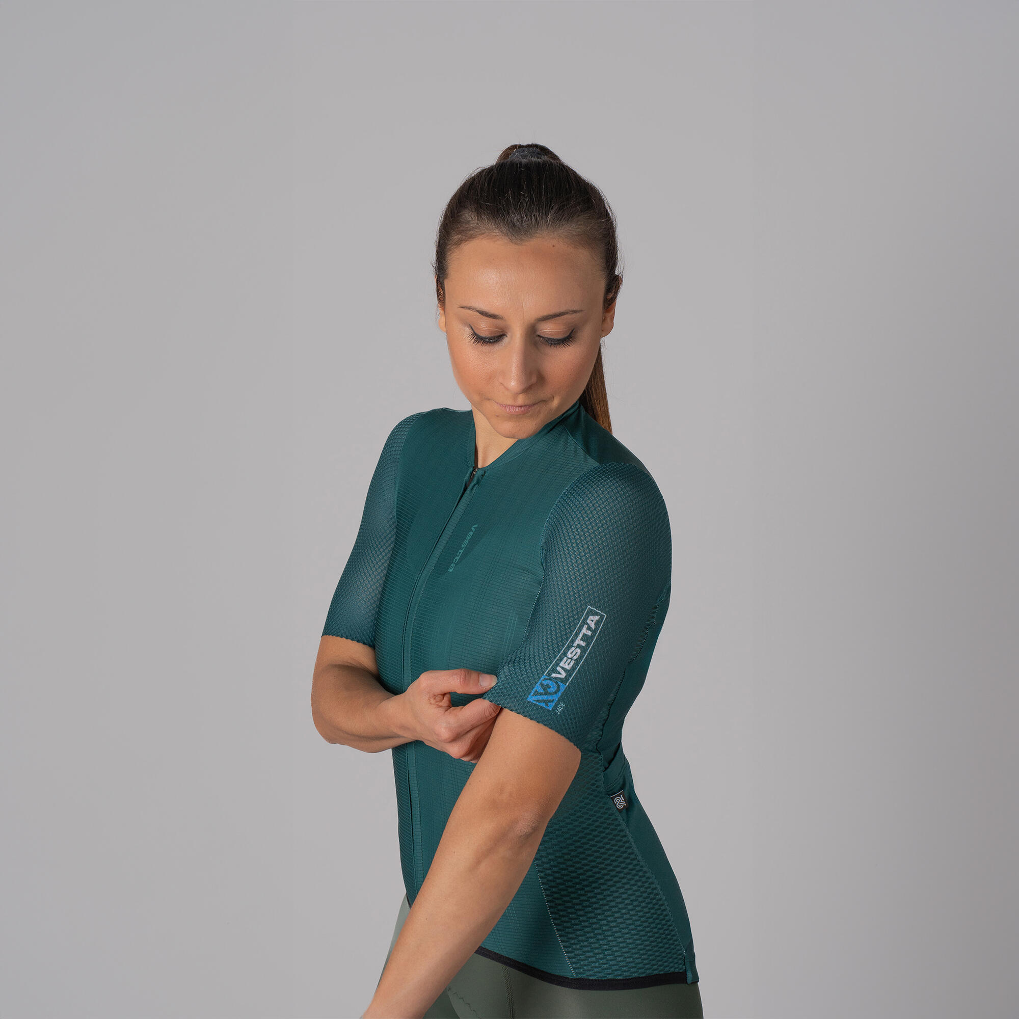 Maillot ciclismo manga corta Vestta Pro Plus Jade verde 6/8