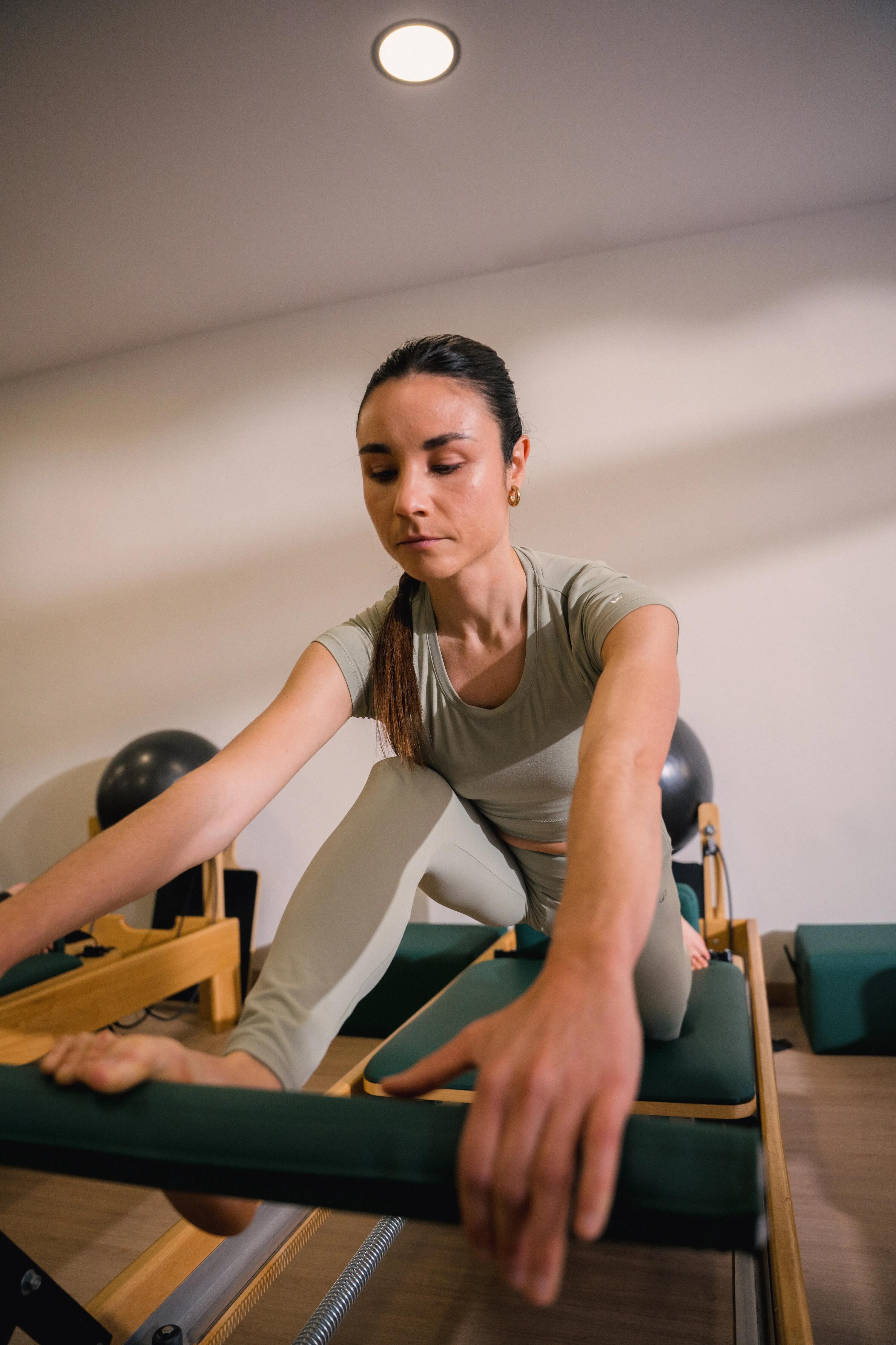 Colanți moi și elastici pentru yoga și Pilates Breathe Maro 10/12