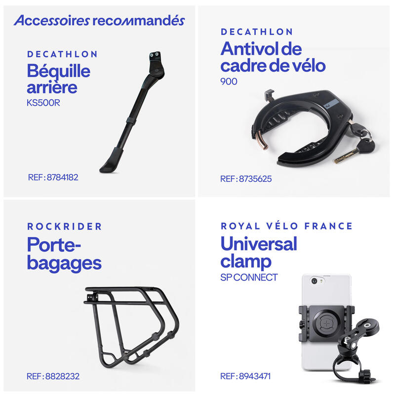Vélo tout chemin électrique cadre bas, e-actv 100 gris perle
