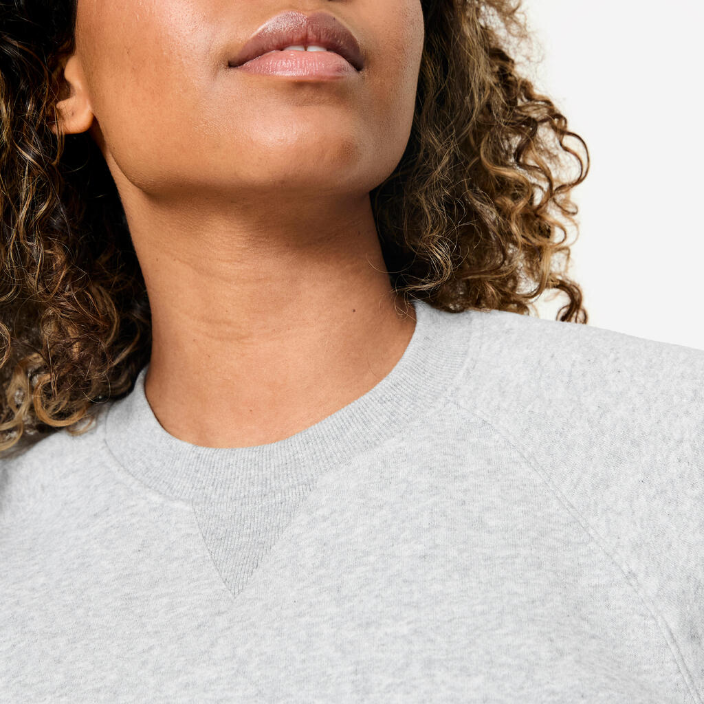 Sweatshirt Damen Baumwolle - salbeigrün 