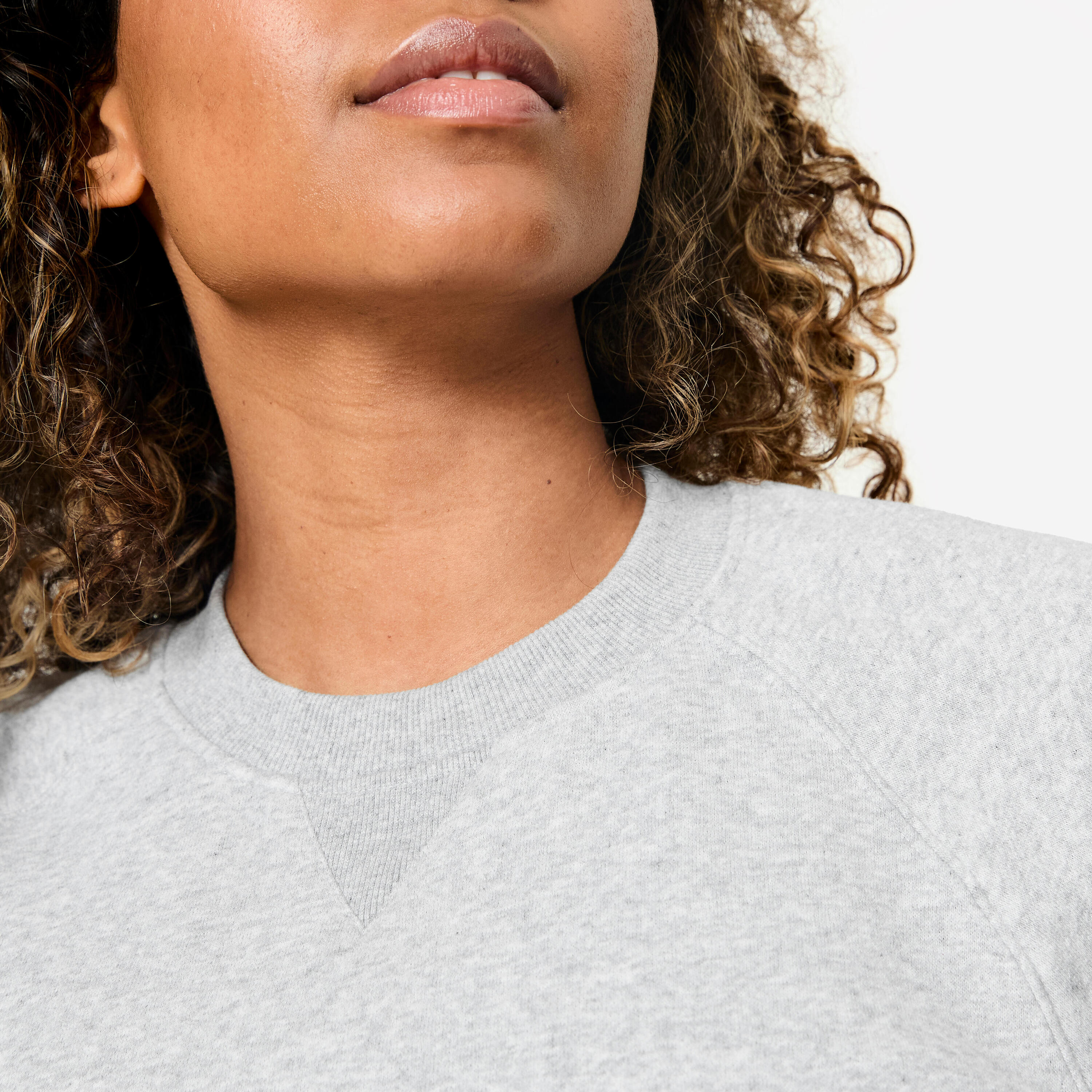 Sweat de fitness en molleton femme, gris 5/10
