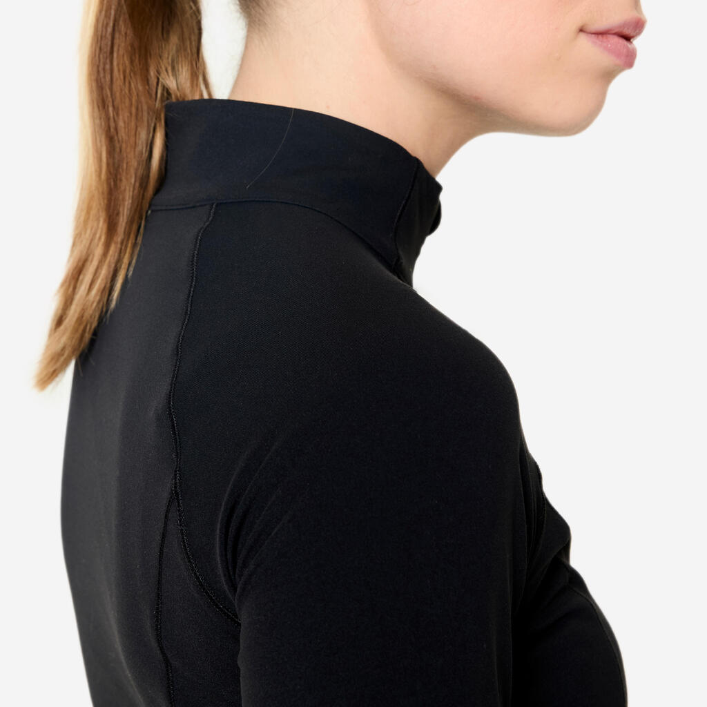 Women's Slim-Fit Zip-Up Fitness Jacket - Black