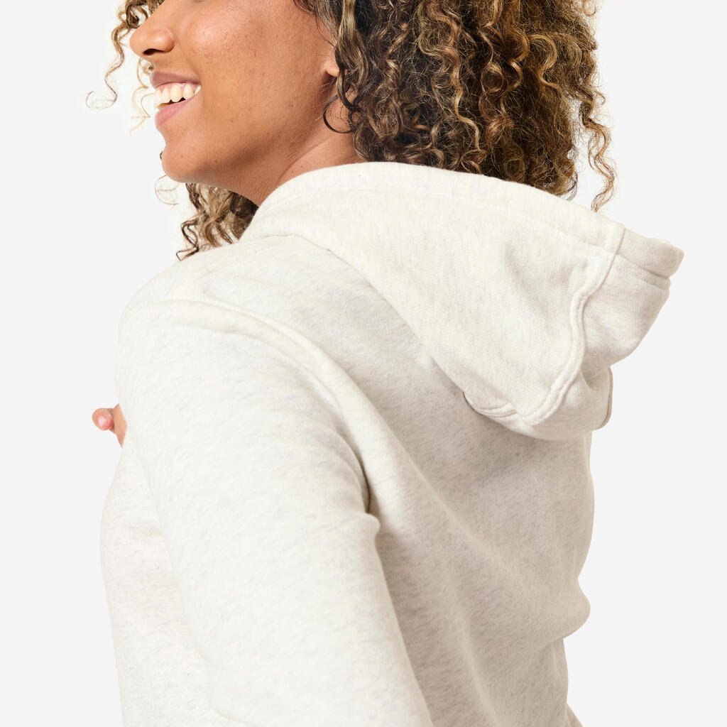 Women's Long Fitness Hoodie - Grey