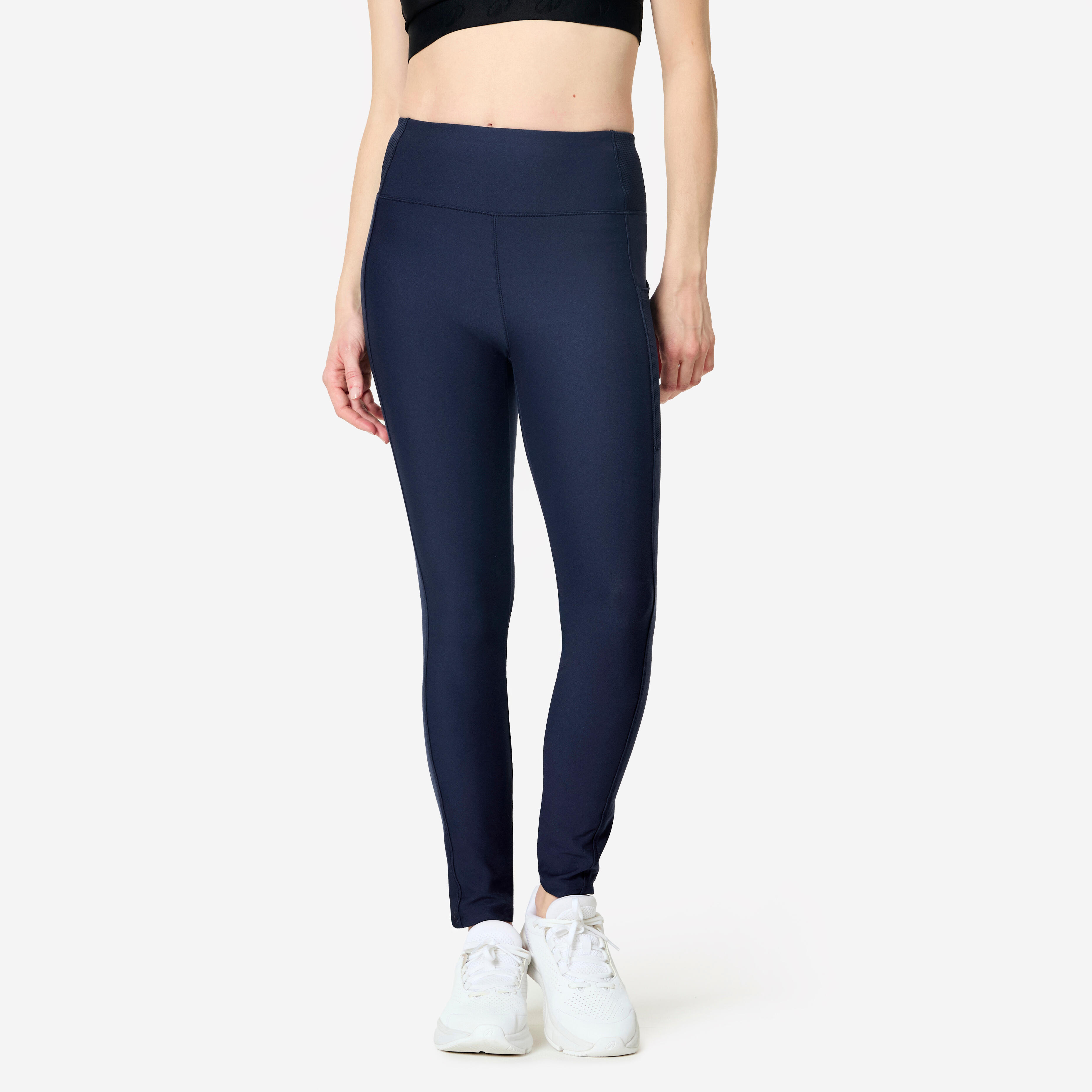 Women's Fitness Leggings with Phone Pocket - Navy Blue