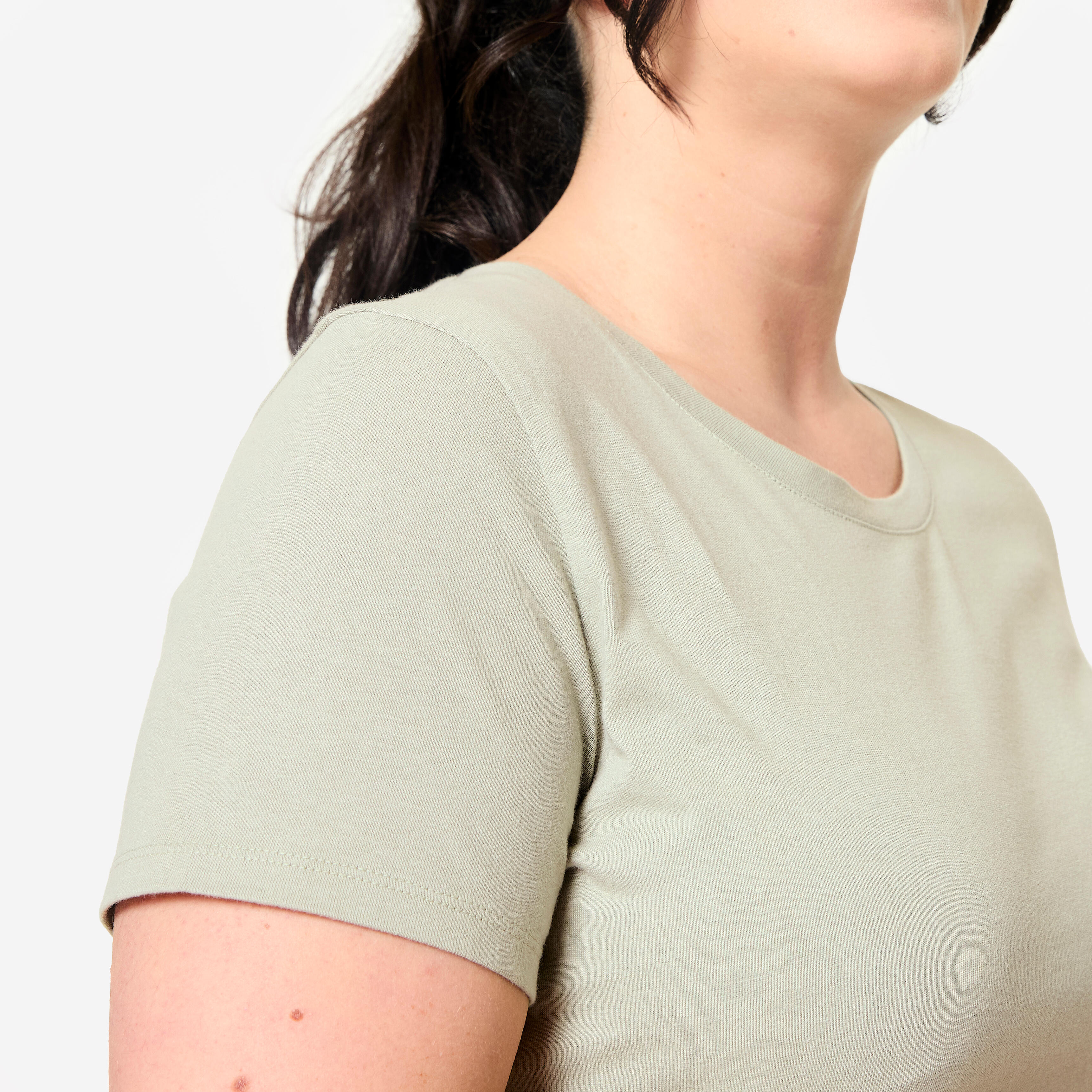 Women's Crew Neck Cotton T-Shirt - Sage Green