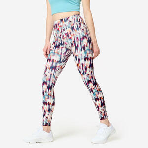 Leggings Fitness Cardio Mujer Beis Talle Alto