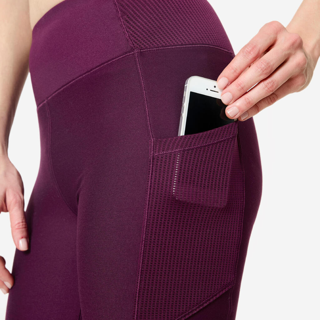 Women's Fitness Leggings with Phone Pocket - Navy Blue