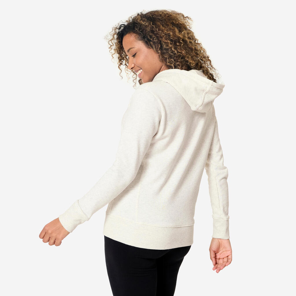 Women's Long Fitness Hoodie - Grey