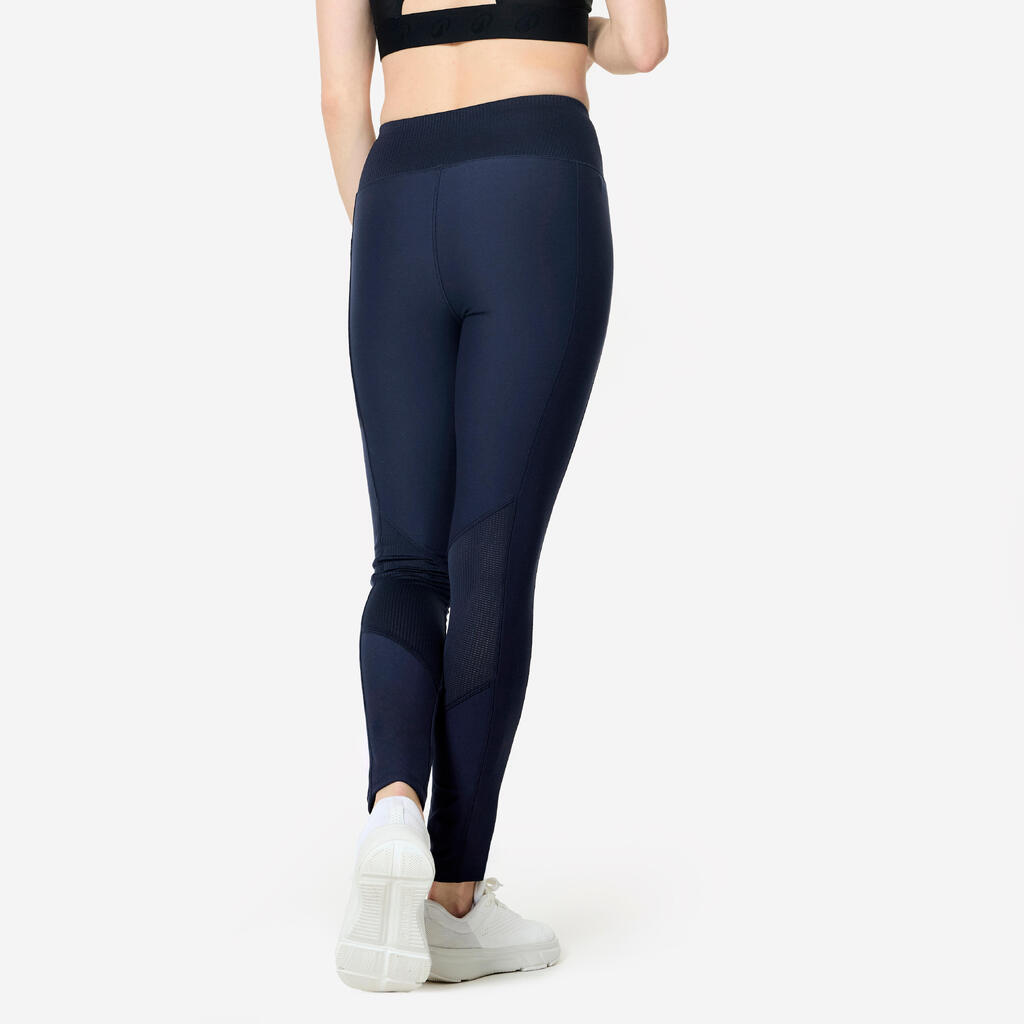 Women's Fitness Leggings with Phone Pocket - Navy Blue
