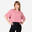 T-shirt crop top femme, vieux rose