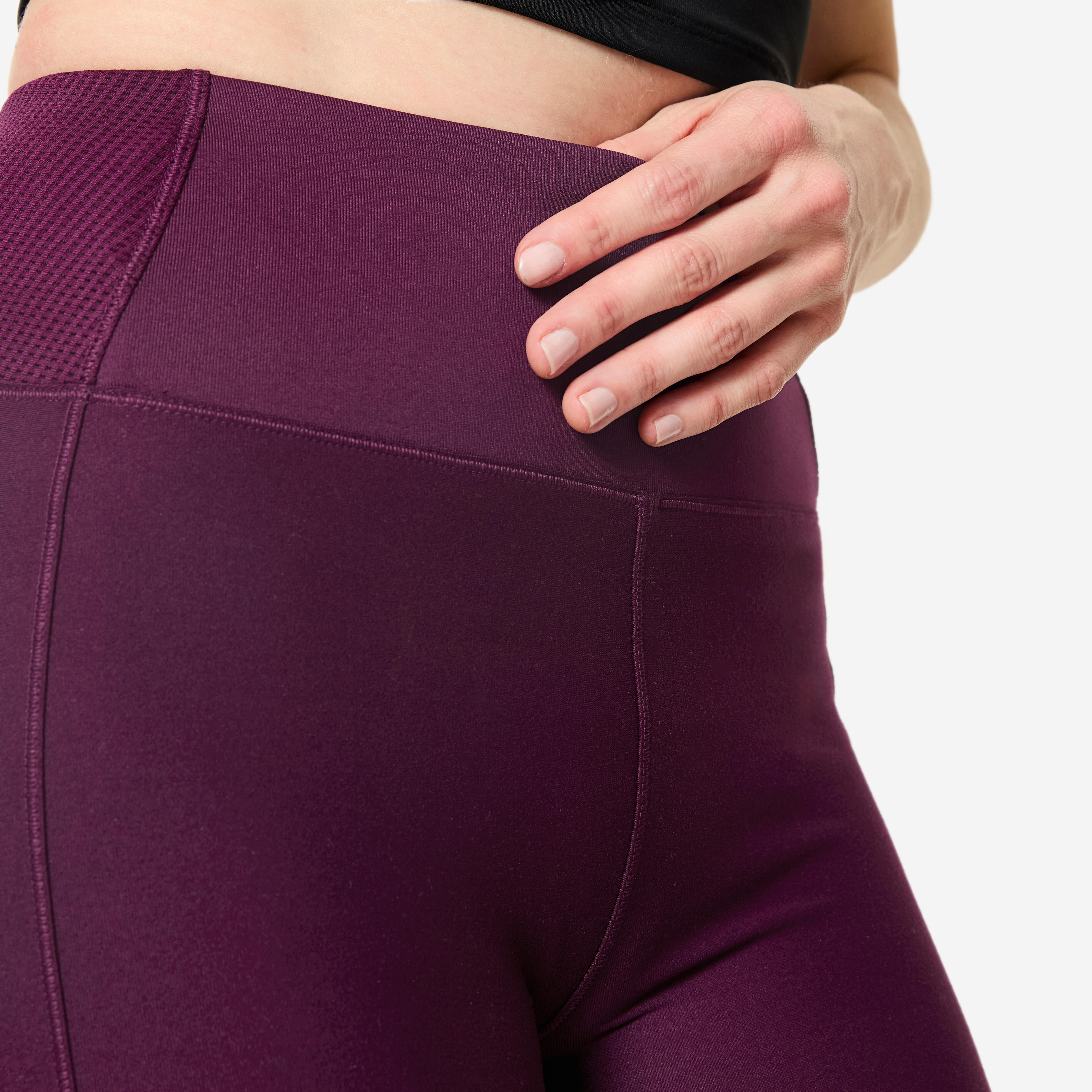 Women's Fitness Leggings with Phone Pocket - Dark Purple