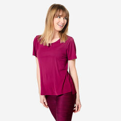 T-Shirt de Fitness Mulher 120 ESSENTIAL Bordô