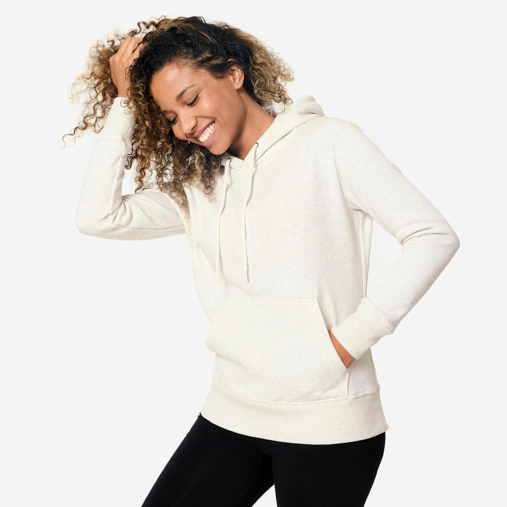 Women's Long Fitness Hoodie - Grey