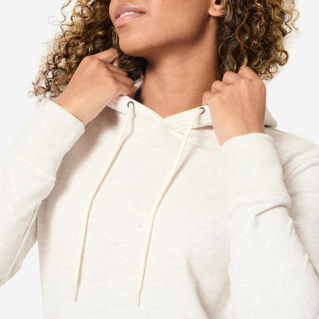 Women's Long Fitness Hoodie - Grey